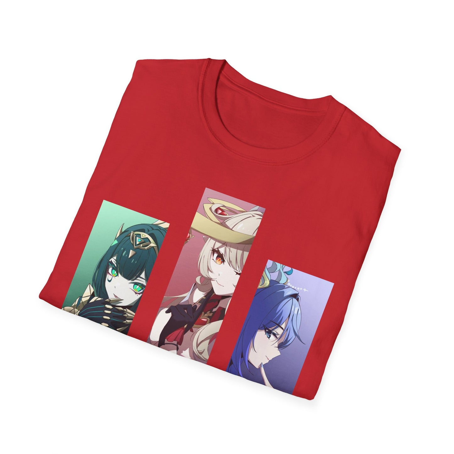 Anime Trio Unisex Softstyle T-Shirt, Casual Tee, Geek Fashion, Gift for Anime Lovers, Novelty Shirt, Unique Graphic Tee
