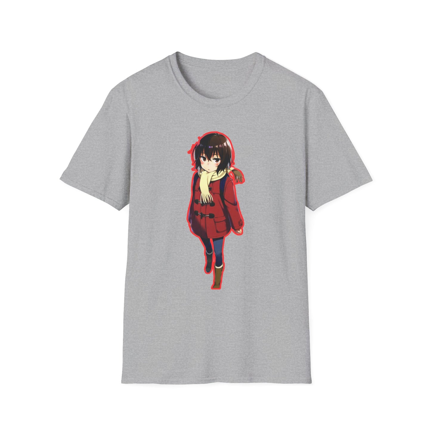 Cute Anime Graphic erased T-Shirt, Unisex Softstyle Tee for Fans, Cozy Everyday Wear, Perfect Gift for Teens, Anime Merchandise