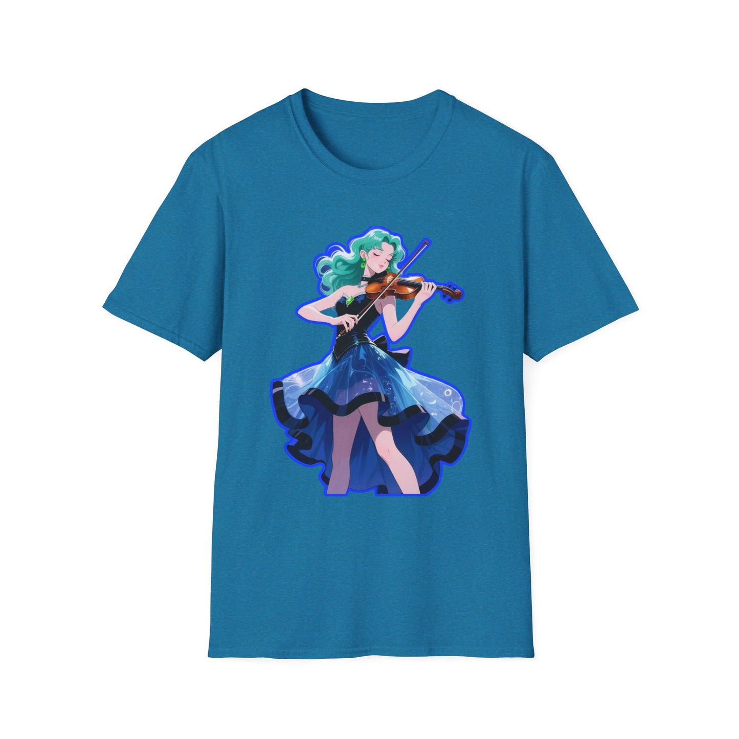 Enchanting Violinist sailor moon 7 Unisex Softstyle T-Shirt, Music Lover Gift, Casual Wear, Concert Tee, Artistic Apparel
