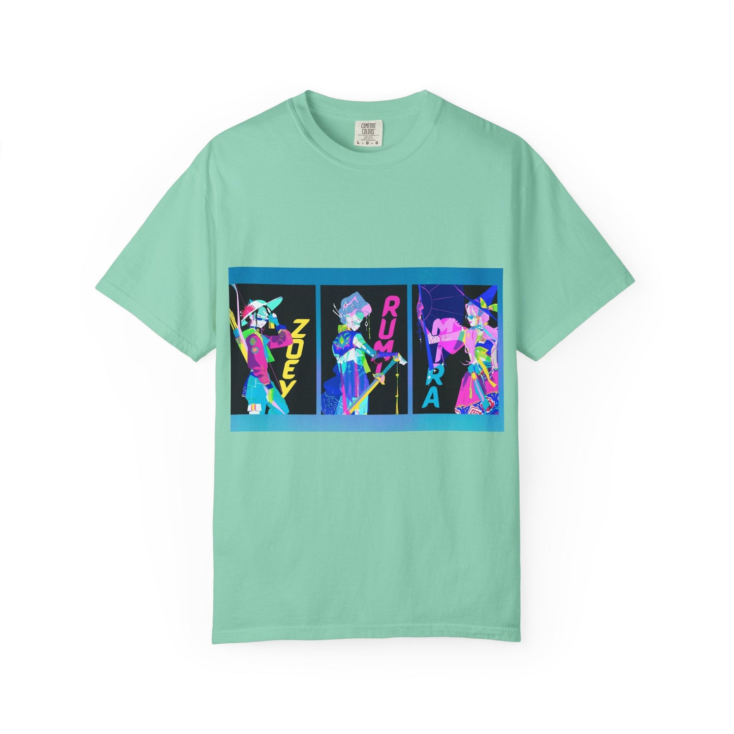 Anime-Inspired kpop Garment-Dyed T-shirt, Graphic Tee, Unisex Anime Shirt, Casual Wear, Gifts for Anime Lovers