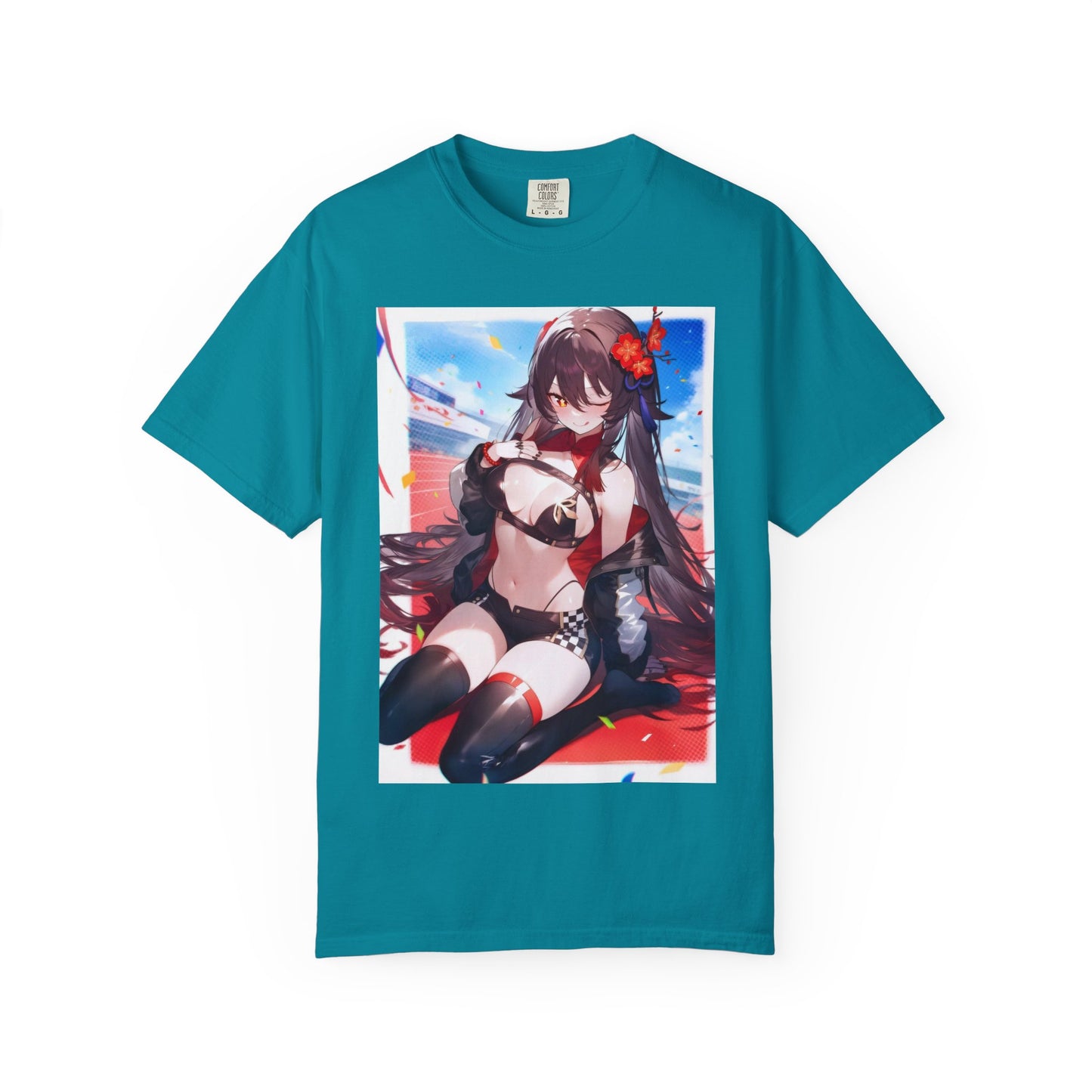 Anime-Inspired lewd type Garment-Dyed T-shirt, Perfect for Anime Fans, Casual Wear, Gift for Holidays, Unique Streetwear Look, Comfortable Summer Tee