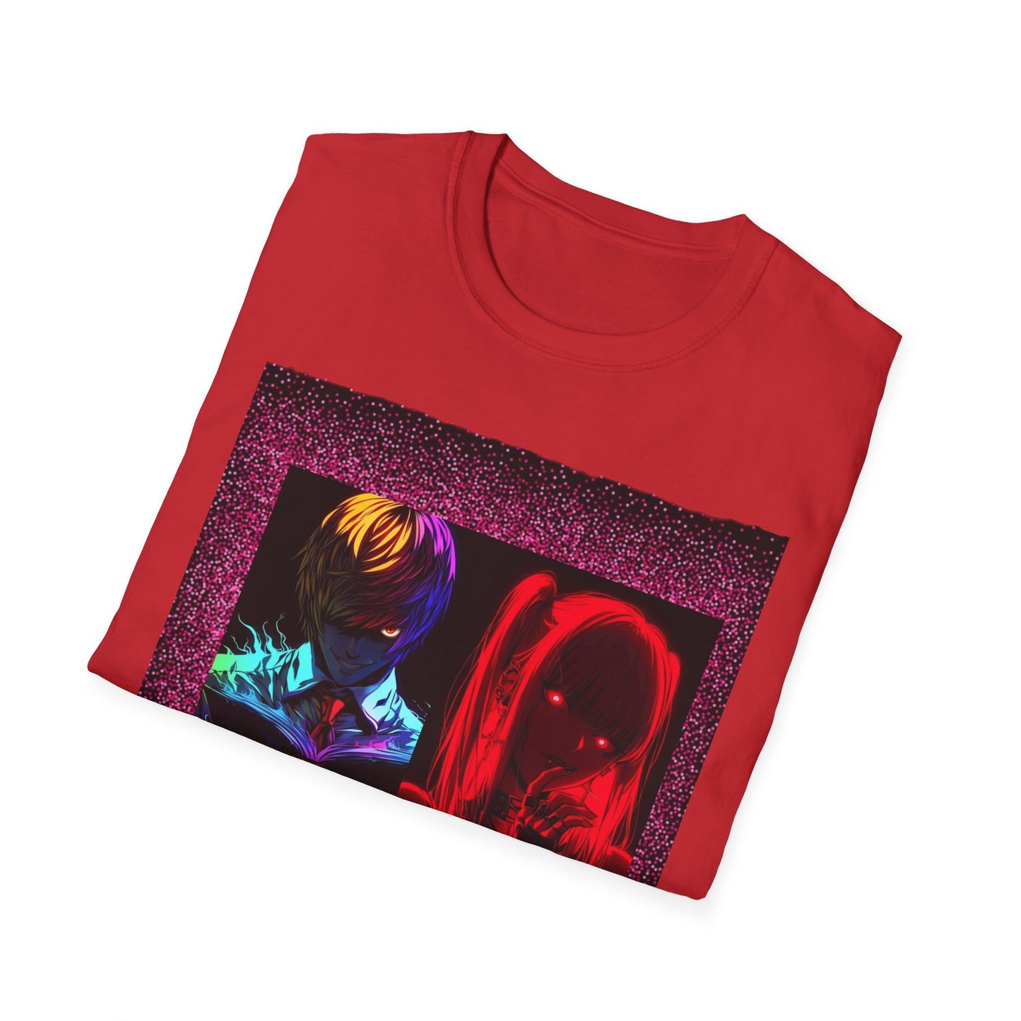 Dn Vibrant Graphic Tee: Unisex Softstyle T-Shirt, Retro Art Shirt, Casual Wear, Gift for Anime Lovers, Statement T-Shirt
