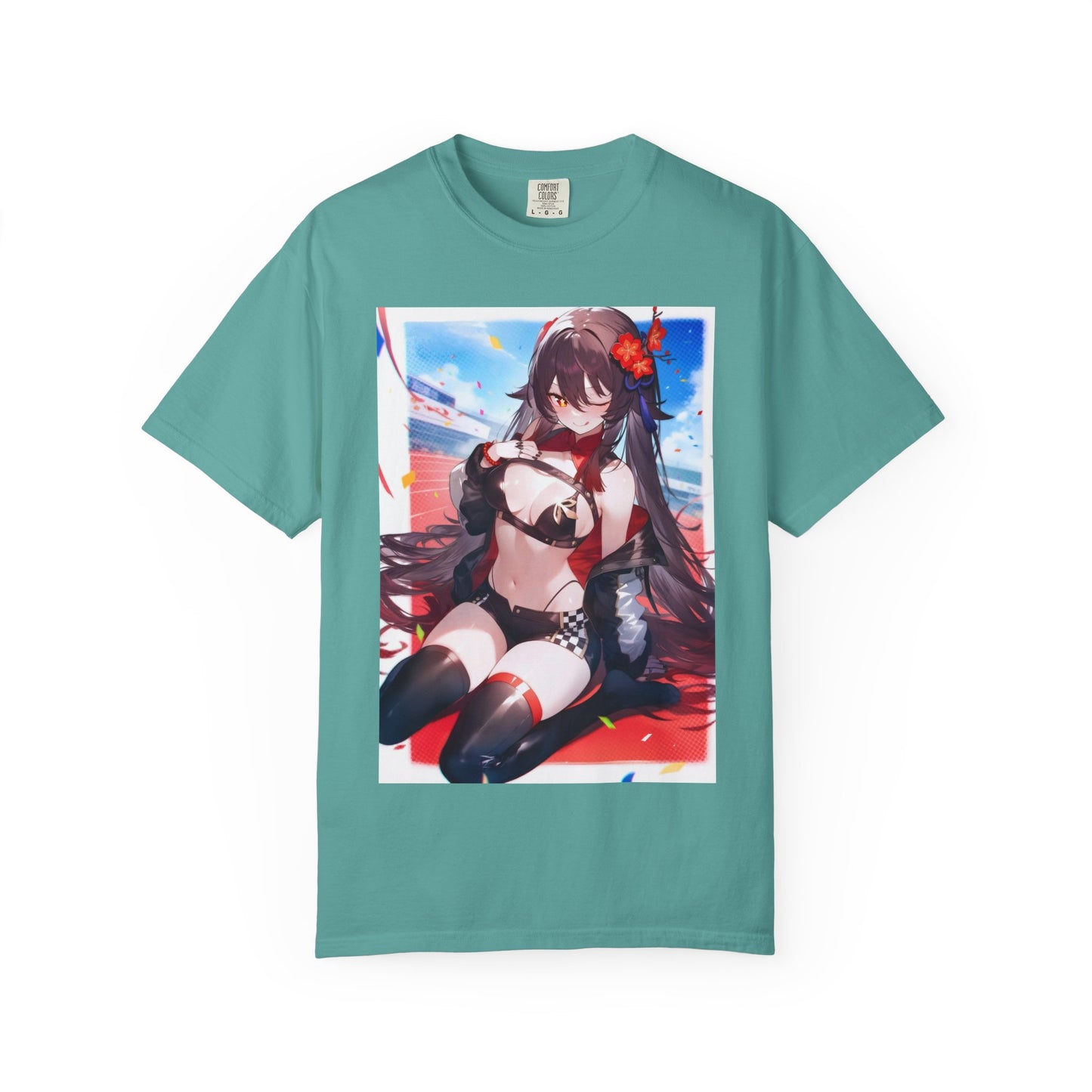 Anime-Inspired lewd type Garment-Dyed T-shirt, Perfect for Anime Fans, Casual Wear, Gift for Holidays, Unique Streetwear Look, Comfortable Summer Tee