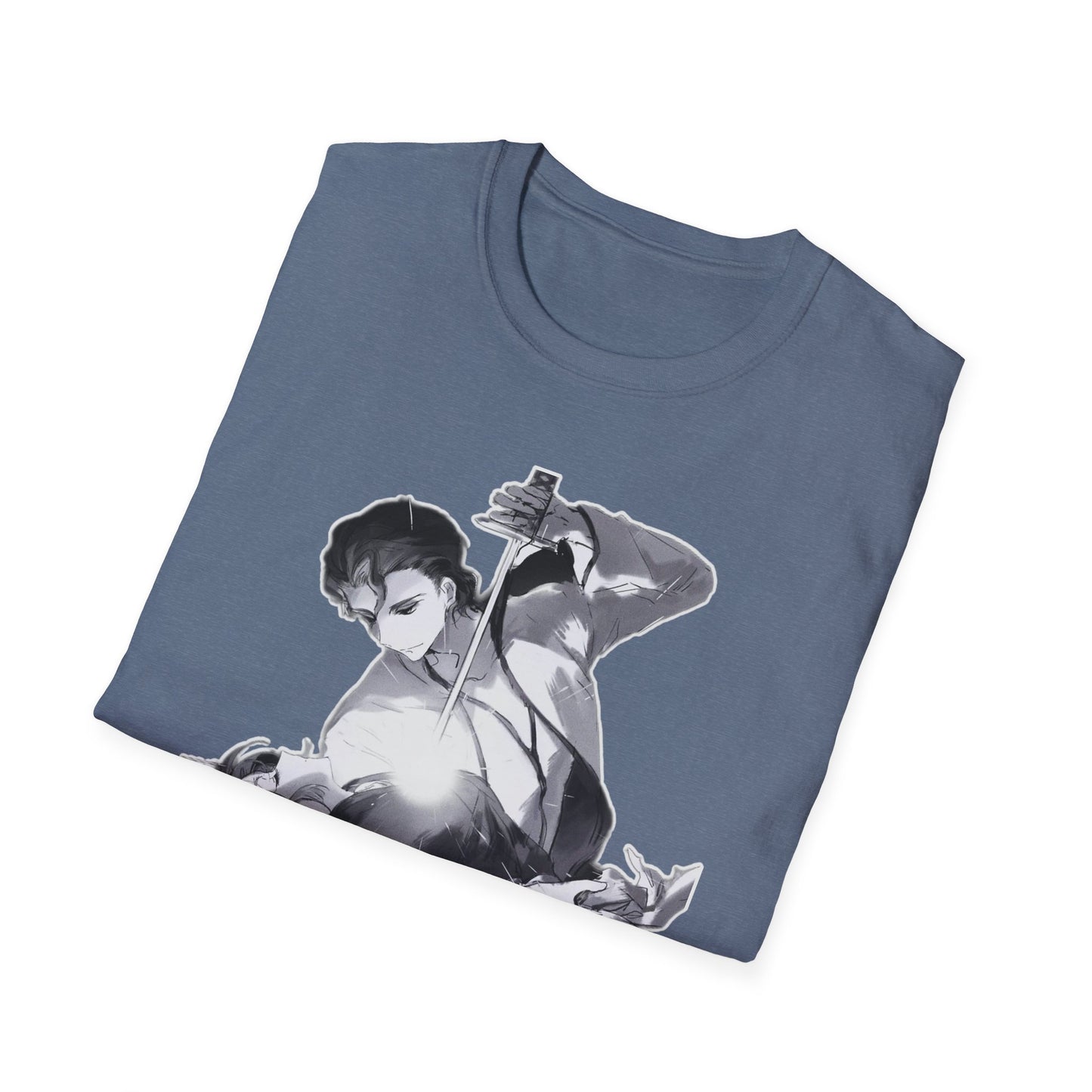 Artistic Unisex bleach 4 Softstyle T-Shirt with Dramatic Black & White Design, Casual Wear, Gift for Art Lovers, Streetwear, Everyday Comfort