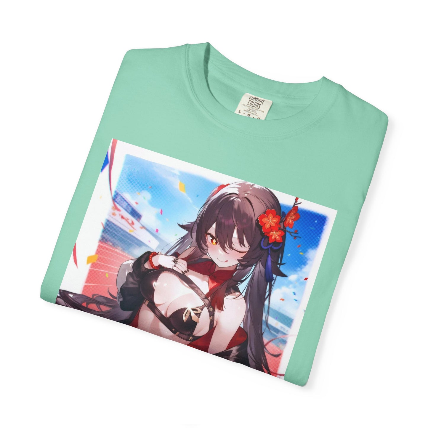 Anime-Inspired lewd type Garment-Dyed T-shirt, Perfect for Anime Fans, Casual Wear, Gift for Holidays, Unique Streetwear Look, Comfortable Summer Tee