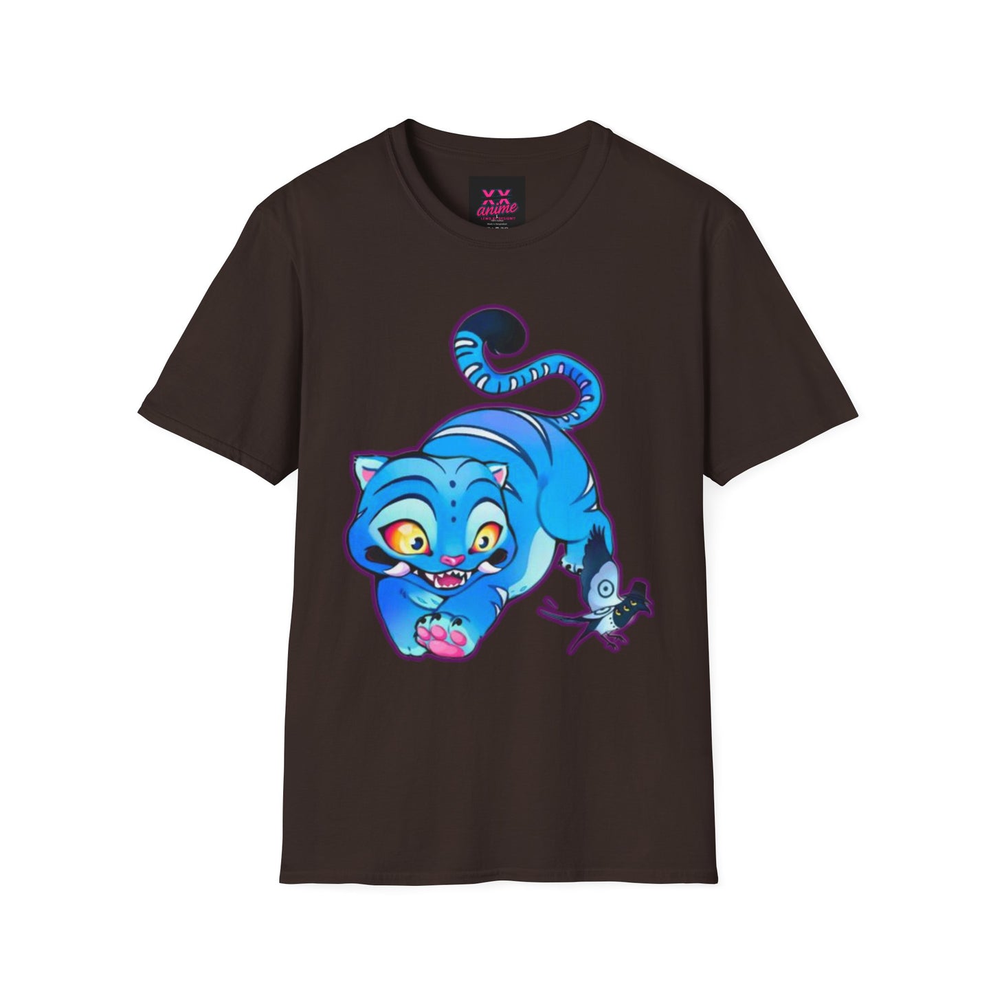 Playful Anime idol tiger Unisex T-Shirt, Cute Cat Design, Gift for Anime Lovers, Casual Wear, Summer Outfit, Unique Graphic Tee