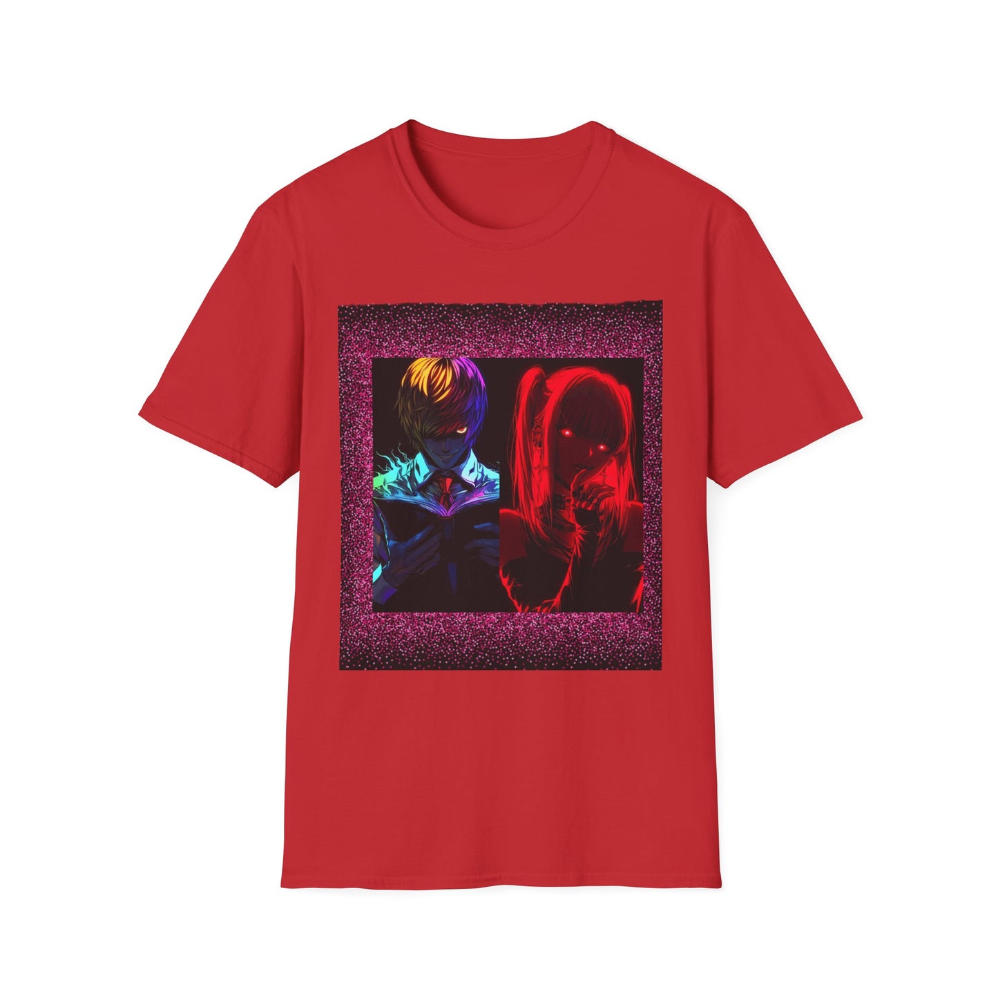 Dn Vibrant Graphic Tee: Unisex Softstyle T-Shirt, Retro Art Shirt, Casual Wear, Gift for Anime Lovers, Statement T-Shirt