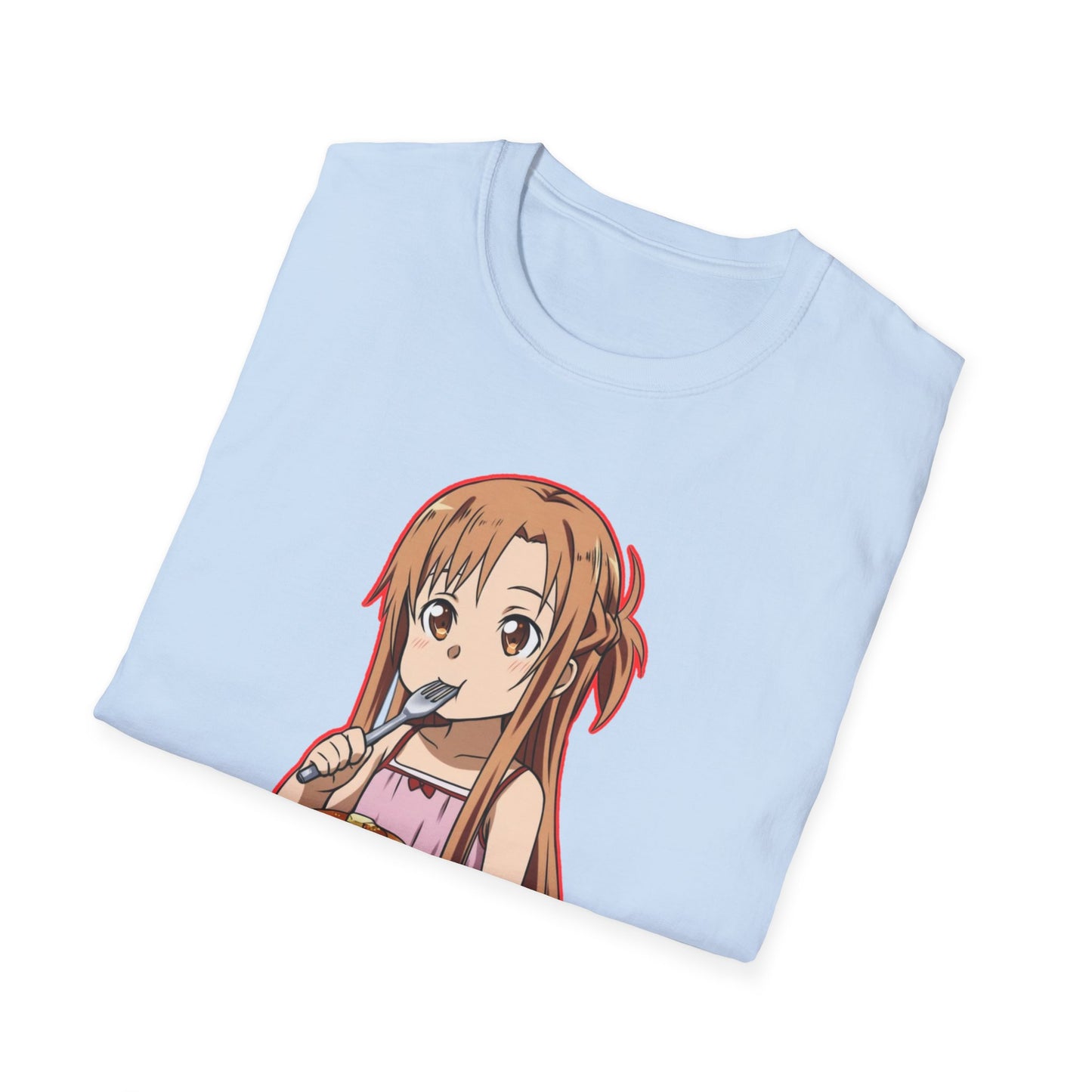 Anime Character Pancakes sao Unisex Softstyle T-Shirt, Cute Graphic Tee, Gift for Fans, Casual Wear, Cosplay Event