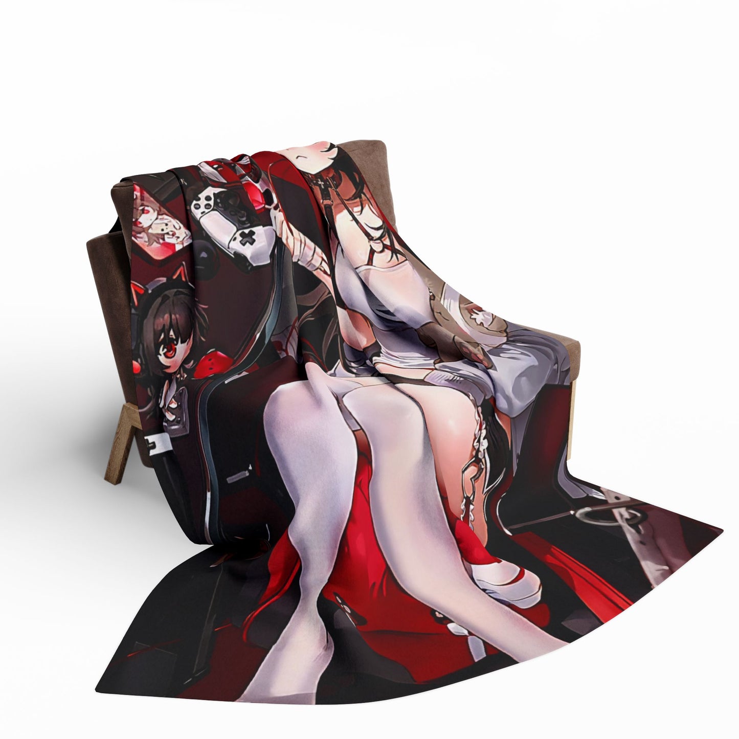 Lewd style Arctic Fleece Blanket with Stylish Anime Design - Perfect for Gaming Rooms, Gifts, Home Decor, and More