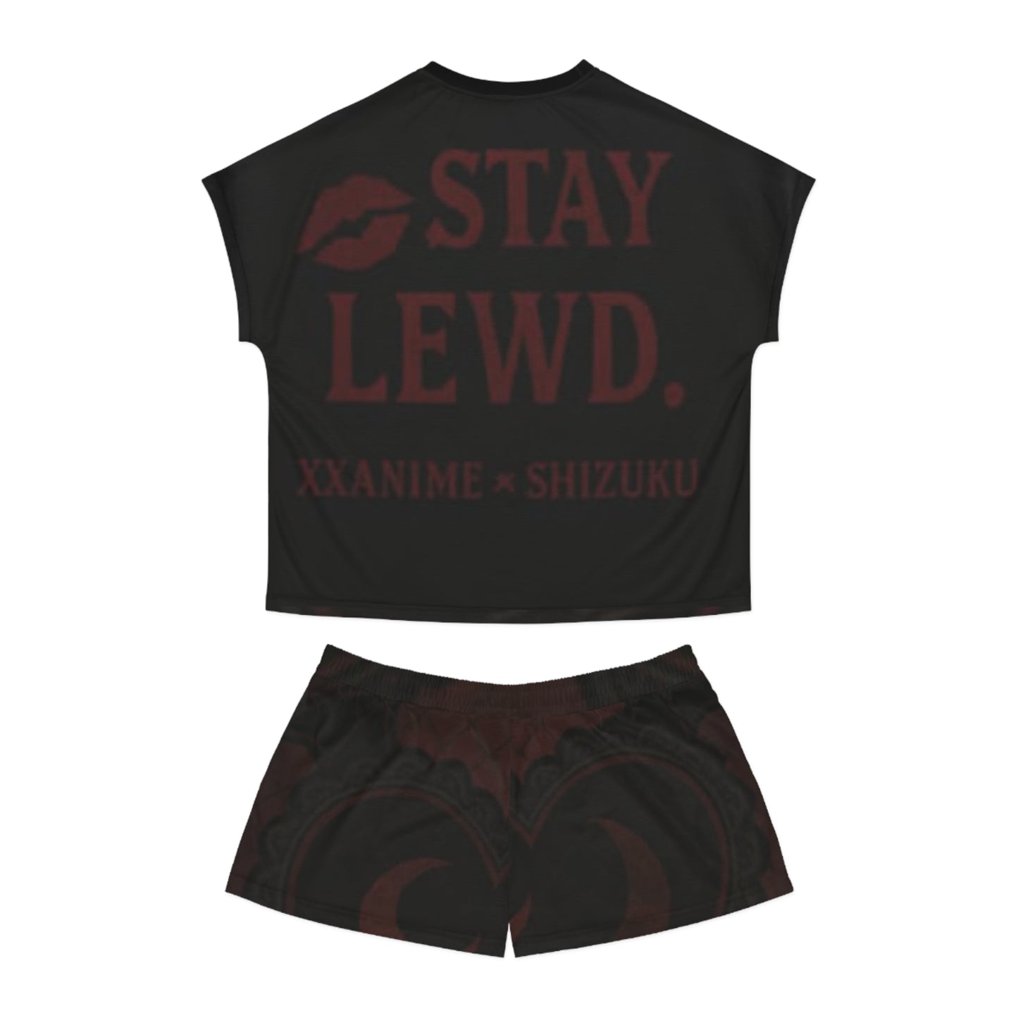 Women's Pajama Set - 'Stay Lewd' Short PJs, Cozy Sleepwear, Cute Loungewear, Anime Inspired, Gifts for Her, Relaxation Essentials