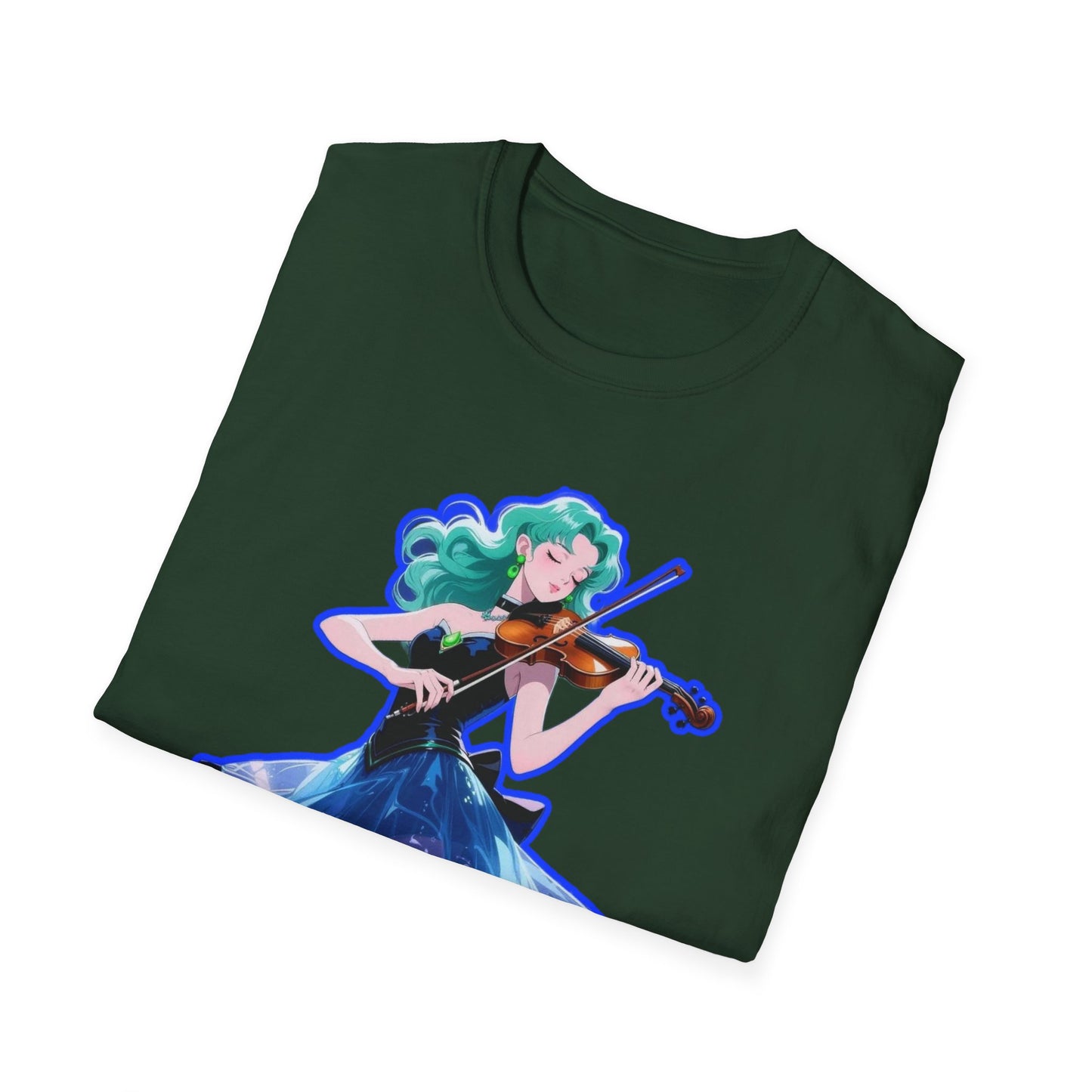 Enchanting Violinist sailor moon 7 Unisex Softstyle T-Shirt, Music Lover Gift, Casual Wear, Concert Tee, Artistic Apparel