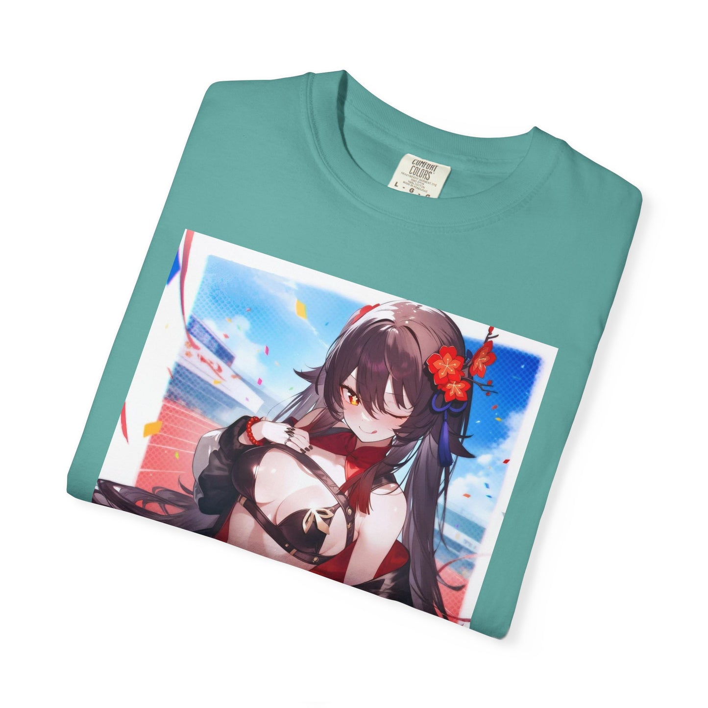 Anime-Inspired lewd type Garment-Dyed T-shirt, Perfect for Anime Fans, Casual Wear, Gift for Holidays, Unique Streetwear Look, Comfortable Summer Tee