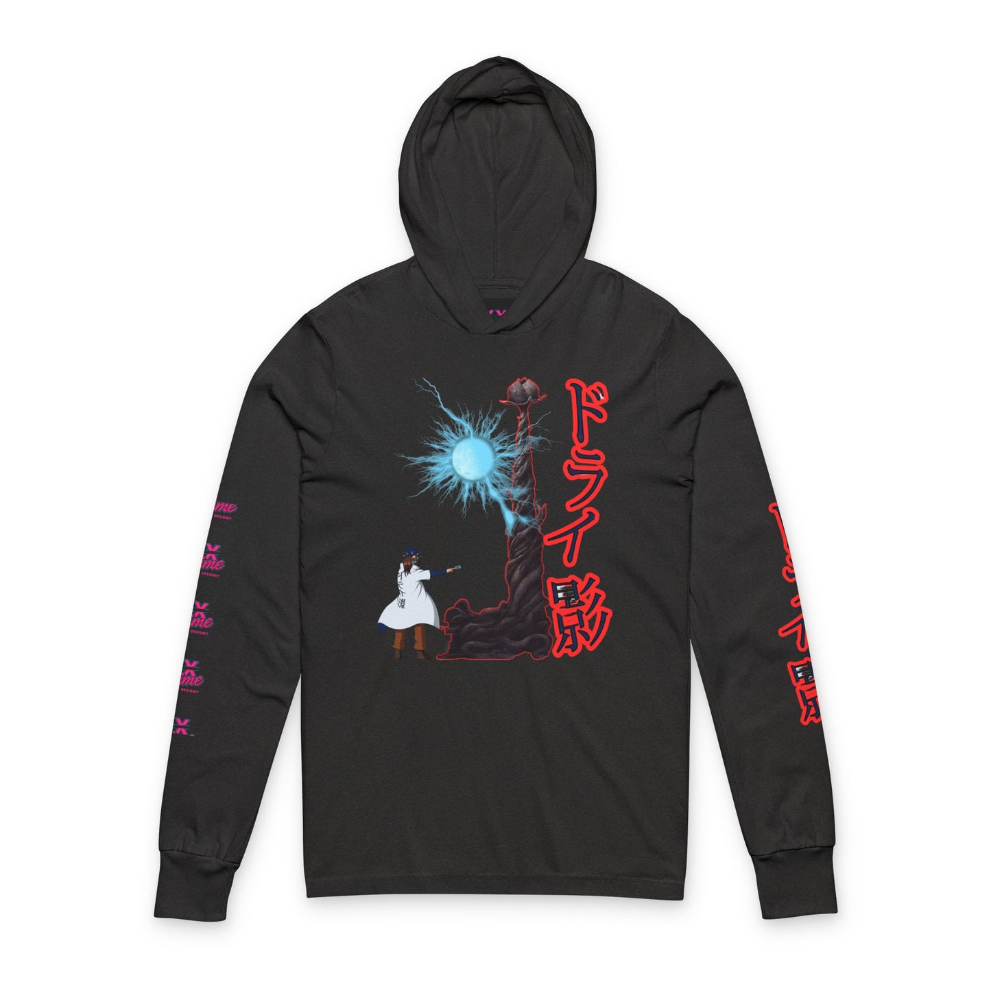 Anime-Inspired drykage Unisex Hooded Long Sleeve Tee, Graphic Tee, Streetwear, Casual Wear, Gift for Anime Lovers