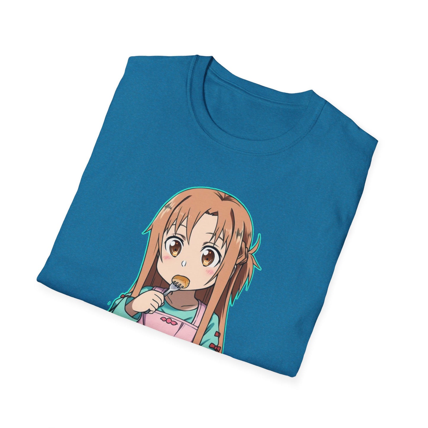 Kawaii Pancake Lover sao T-Shirt, Cute Anime Tee, Foodie Gift, Unisex Softstyle Tee, Perfect for Pancake Day, Birthday, Everyday Wear