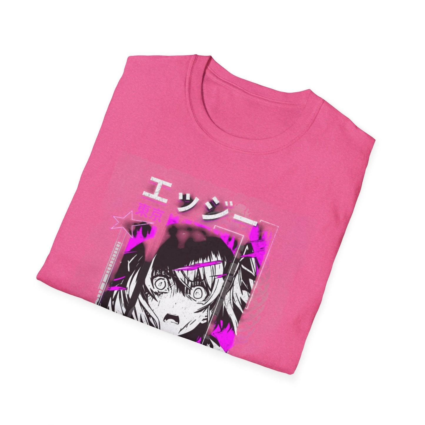 Anime Graphic T-Shirt, Unisex Softstyle Tee, Casual Wear, Gift for Anime Lovers, Cool Streetwear, Manga Inspired Apparel