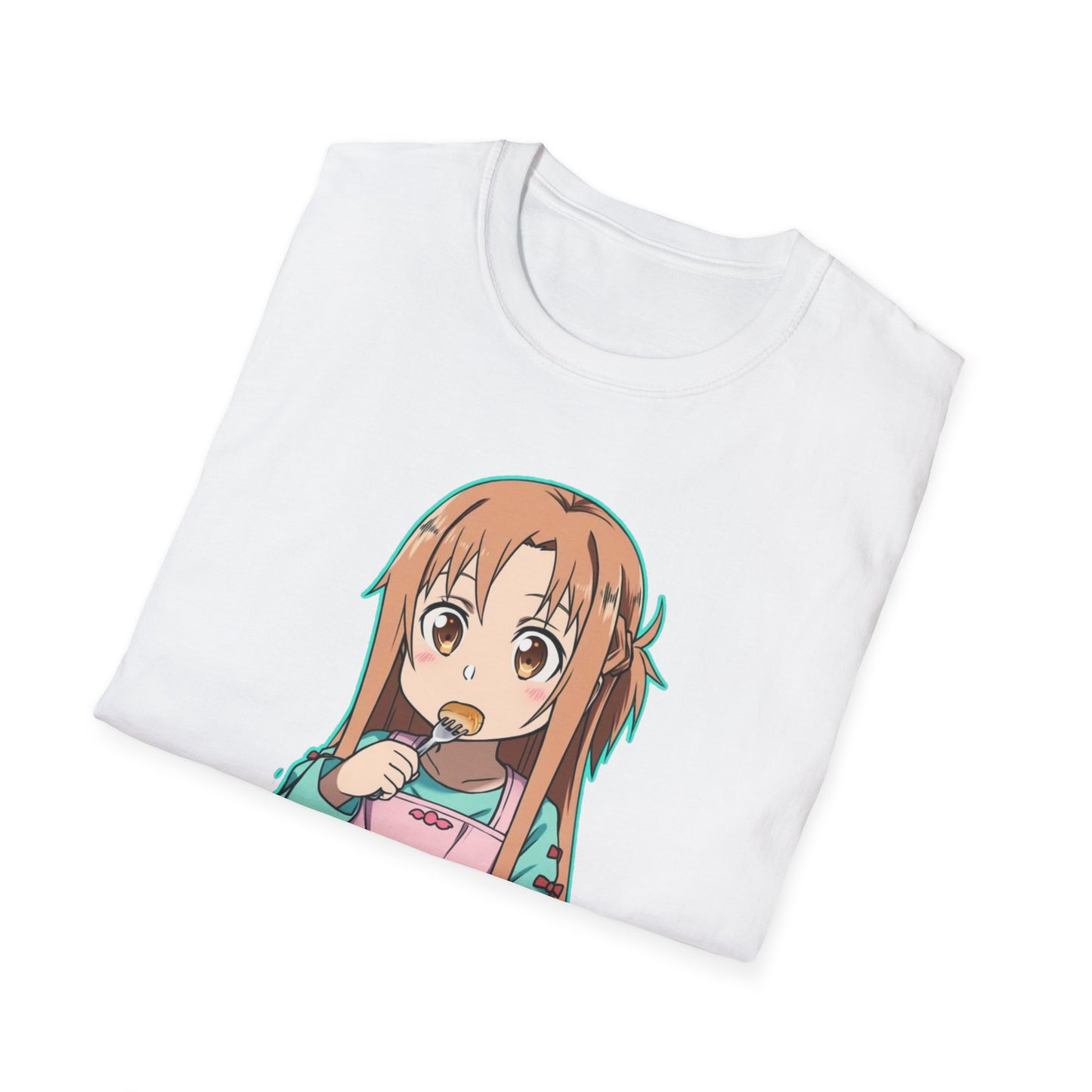 Kawaii Pancake Lover sao T-Shirt, Cute Anime Tee, Foodie Gift, Unisex Softstyle Tee, Perfect for Pancake Day, Birthday, Everyday Wear
