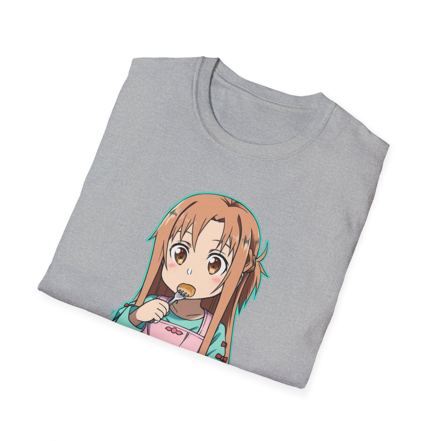 Kawaii Pancake Lover sao T-Shirt, Cute Anime Tee, Foodie Gift, Unisex Softstyle Tee, Perfect for Pancake Day, Birthday, Everyday Wear
