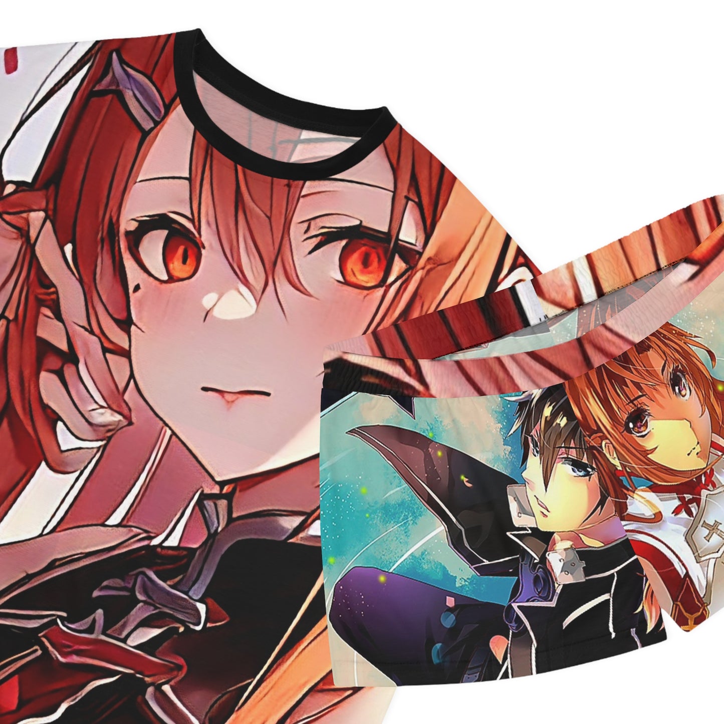 Anime-Inspired sao 1 Women's Pajama Set, Cozy Sleepwear, Short PJs, Perfect for Gifts, Relaxing Nights, Casual Loungewear, Fantasy Theme
