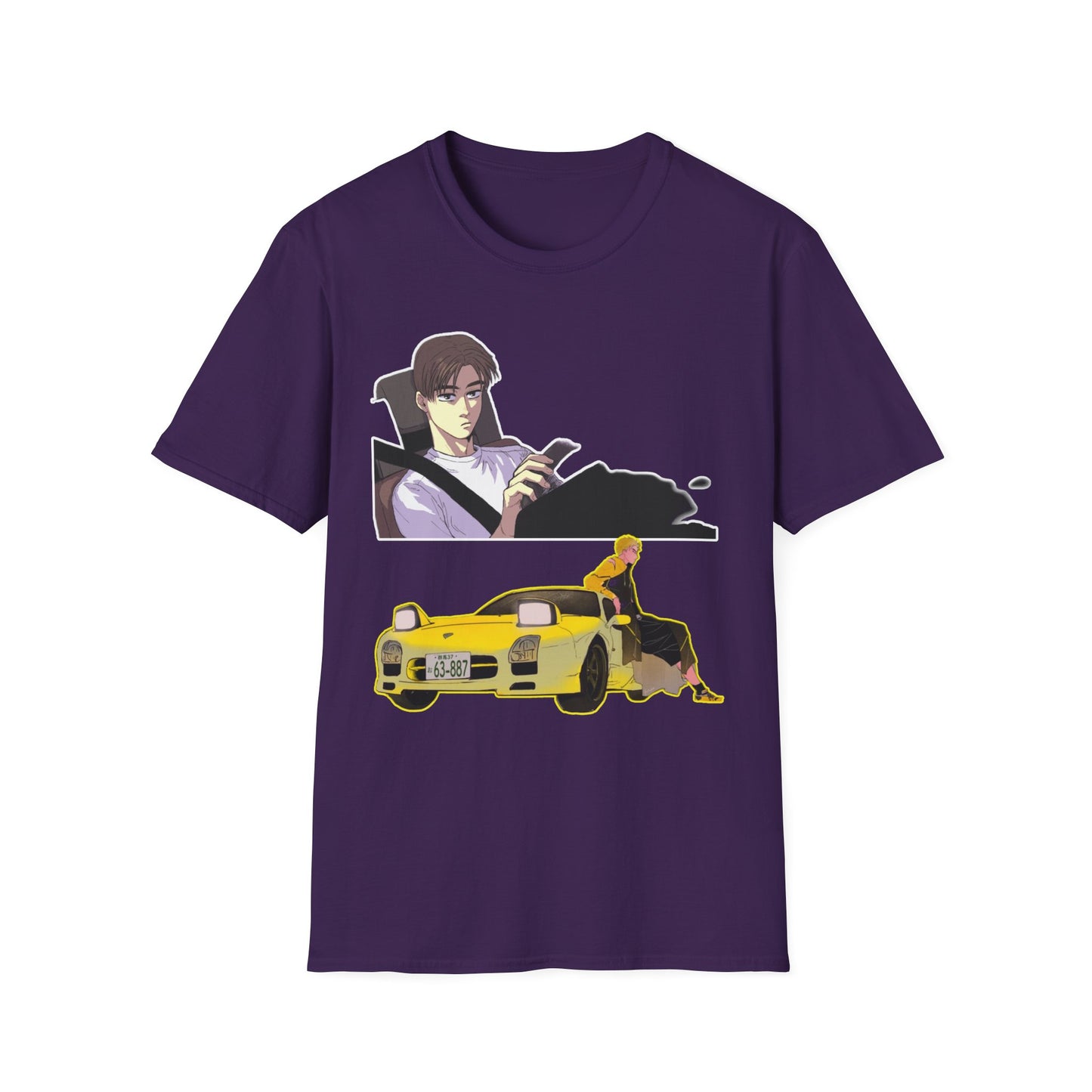 Anime-Inspired Unisex initial D 9 Softstyle T-Shirt, Graphic Tee, Casual Wear, Gift for Fans, Streetwear Style, Soft Cotton Top