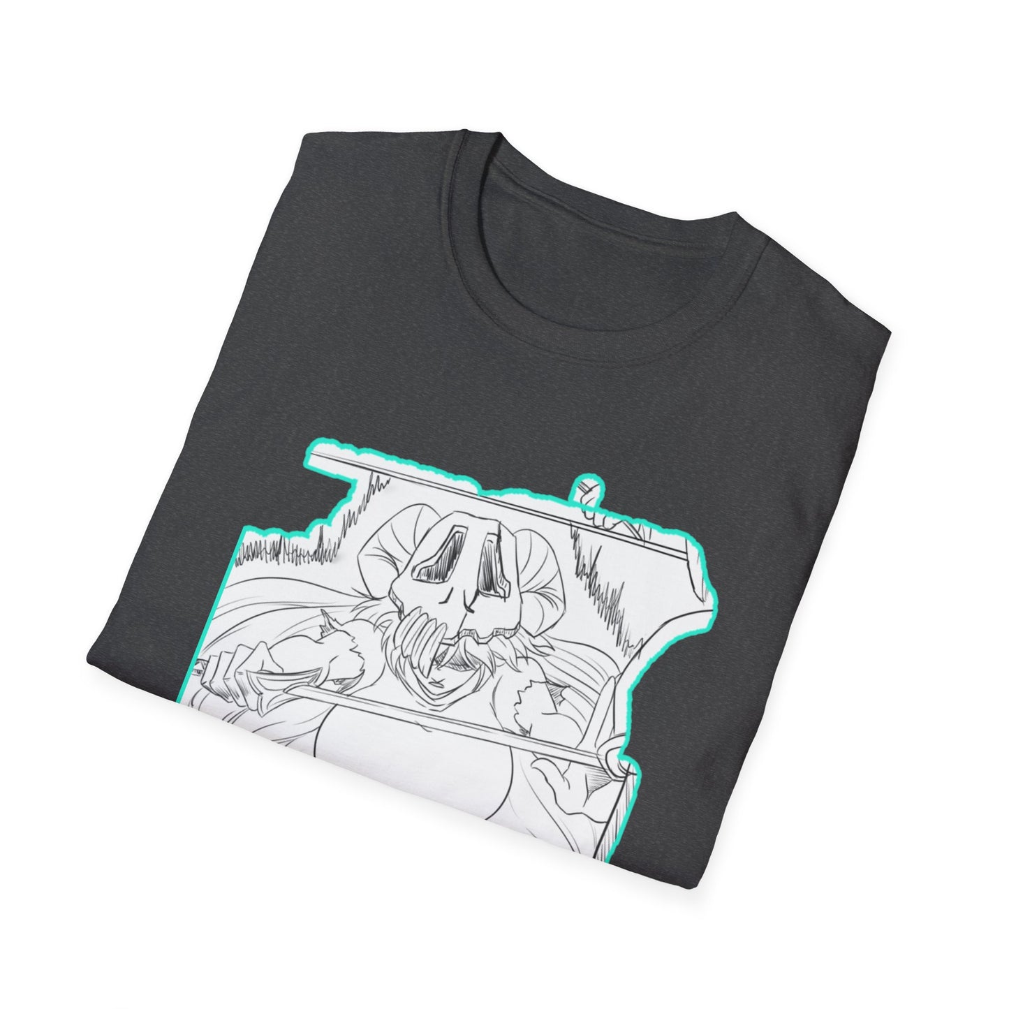 Chill Vibes Graphic bleach 6 Tee - Skeleton Art Design, Unisex Softstyle T-Shirt for Casual Wear, Gift for Horror Fans, Cool Summer Shirt