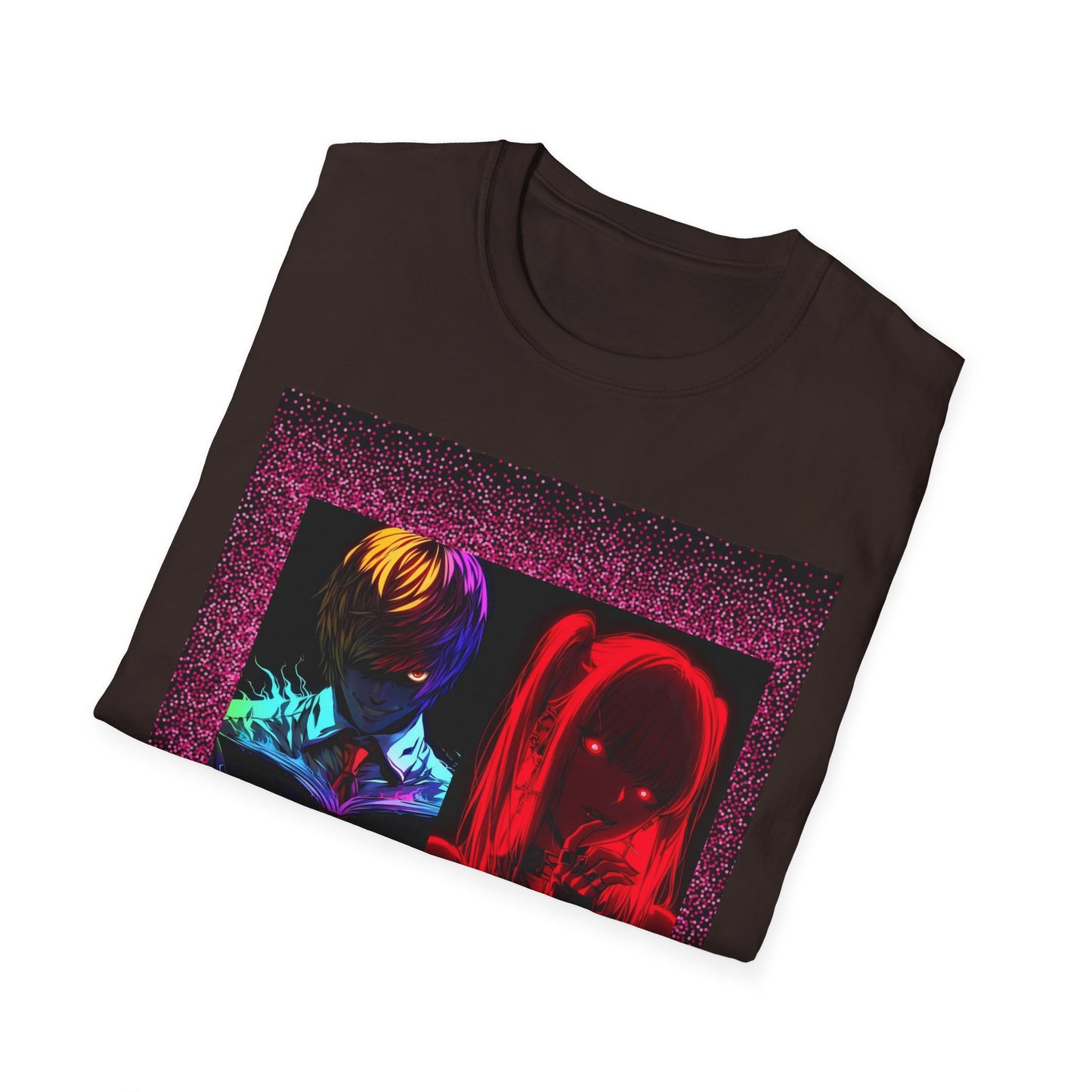 Dn Vibrant Graphic Tee: Unisex Softstyle T-Shirt, Retro Art Shirt, Casual Wear, Gift for Anime Lovers, Statement T-Shirt