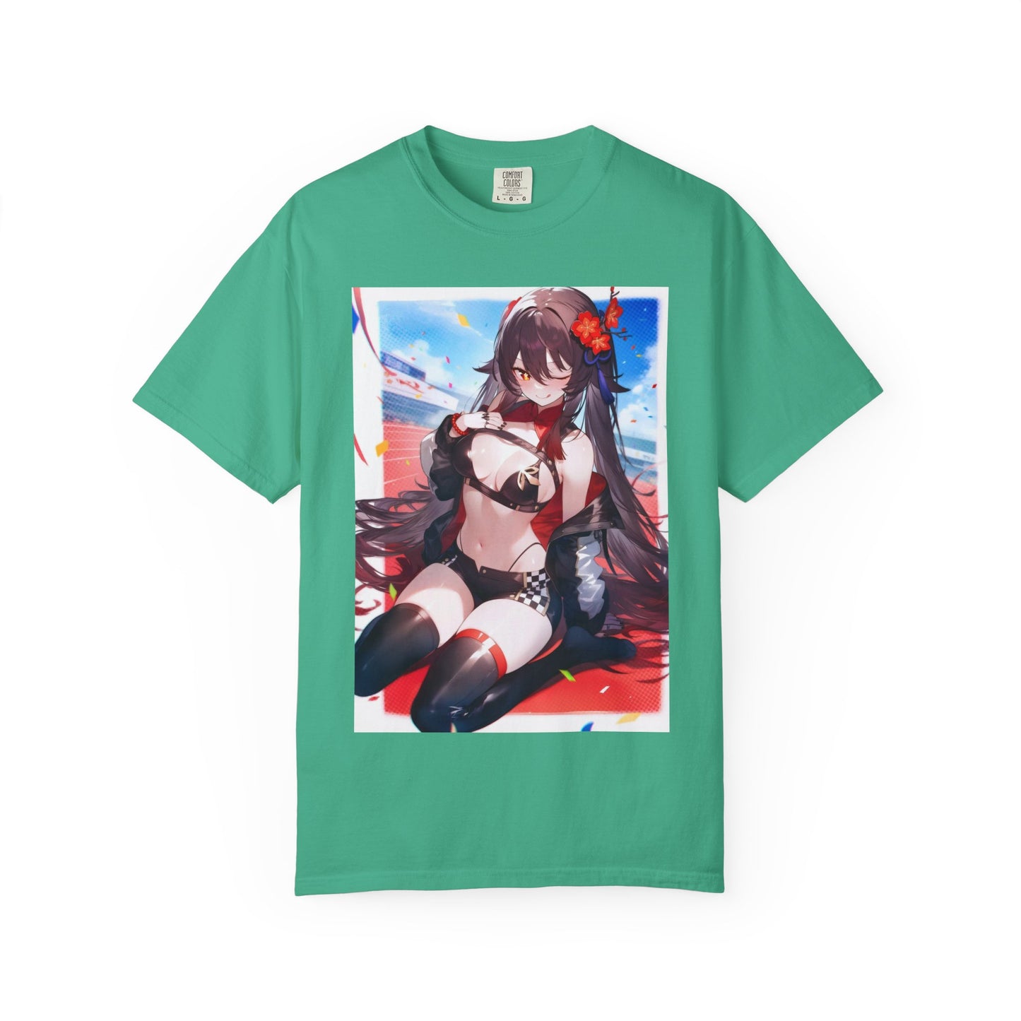 Anime-Inspired lewd type Garment-Dyed T-shirt, Perfect for Anime Fans, Casual Wear, Gift for Holidays, Unique Streetwear Look, Comfortable Summer Tee
