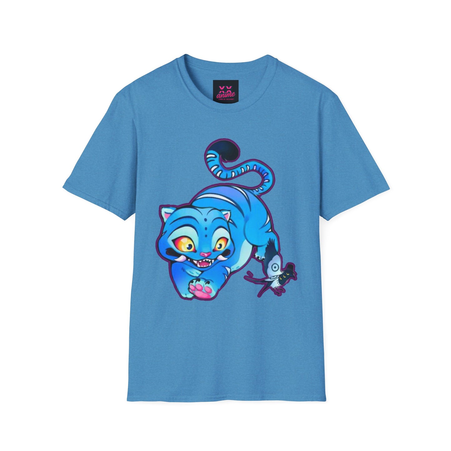 Playful Anime idol tiger Unisex T-Shirt, Cute Cat Design, Gift for Anime Lovers, Casual Wear, Summer Outfit, Unique Graphic Tee