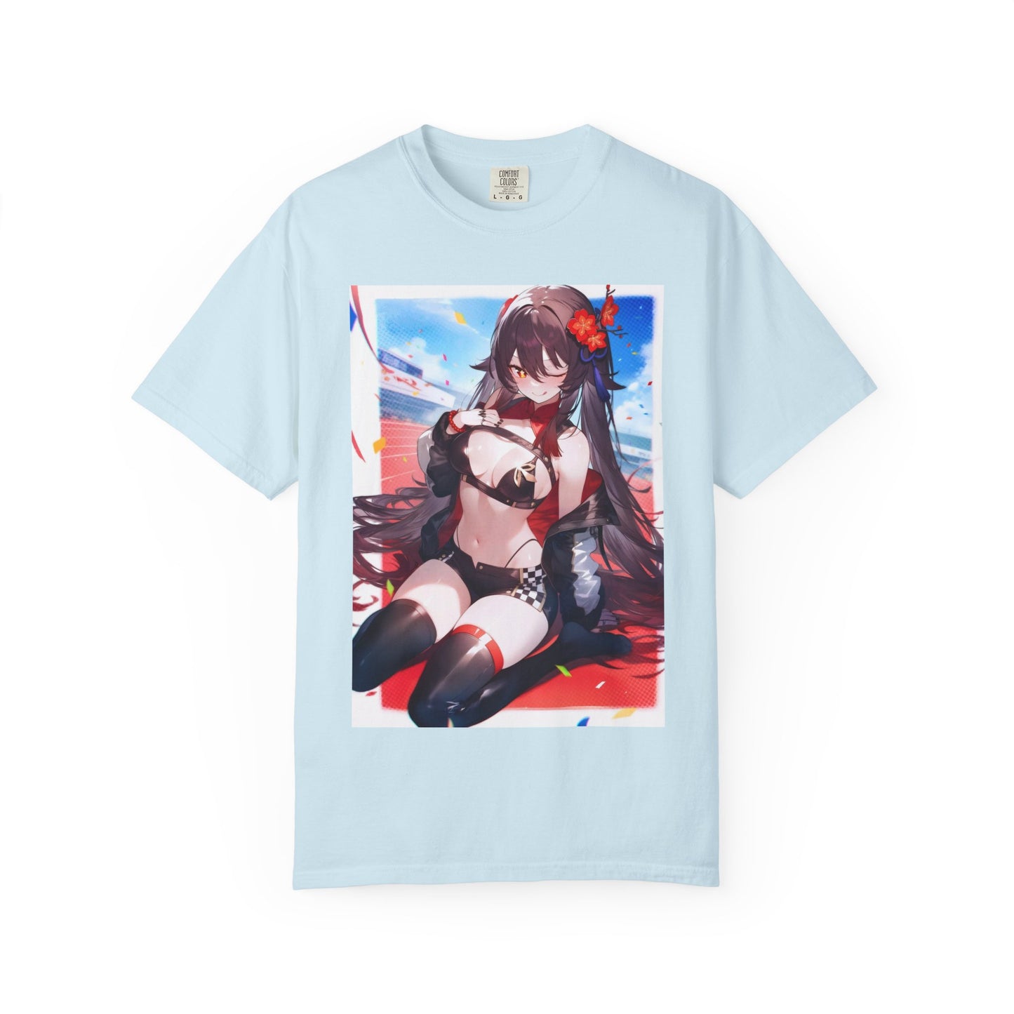 Anime-Inspired lewd type Garment-Dyed T-shirt, Perfect for Anime Fans, Casual Wear, Gift for Holidays, Unique Streetwear Look, Comfortable Summer Tee