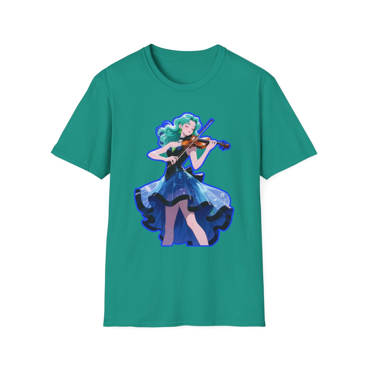Enchanting Violinist sailor moon 7 Unisex Softstyle T-Shirt, Music Lover Gift, Casual Wear, Concert Tee, Artistic Apparel