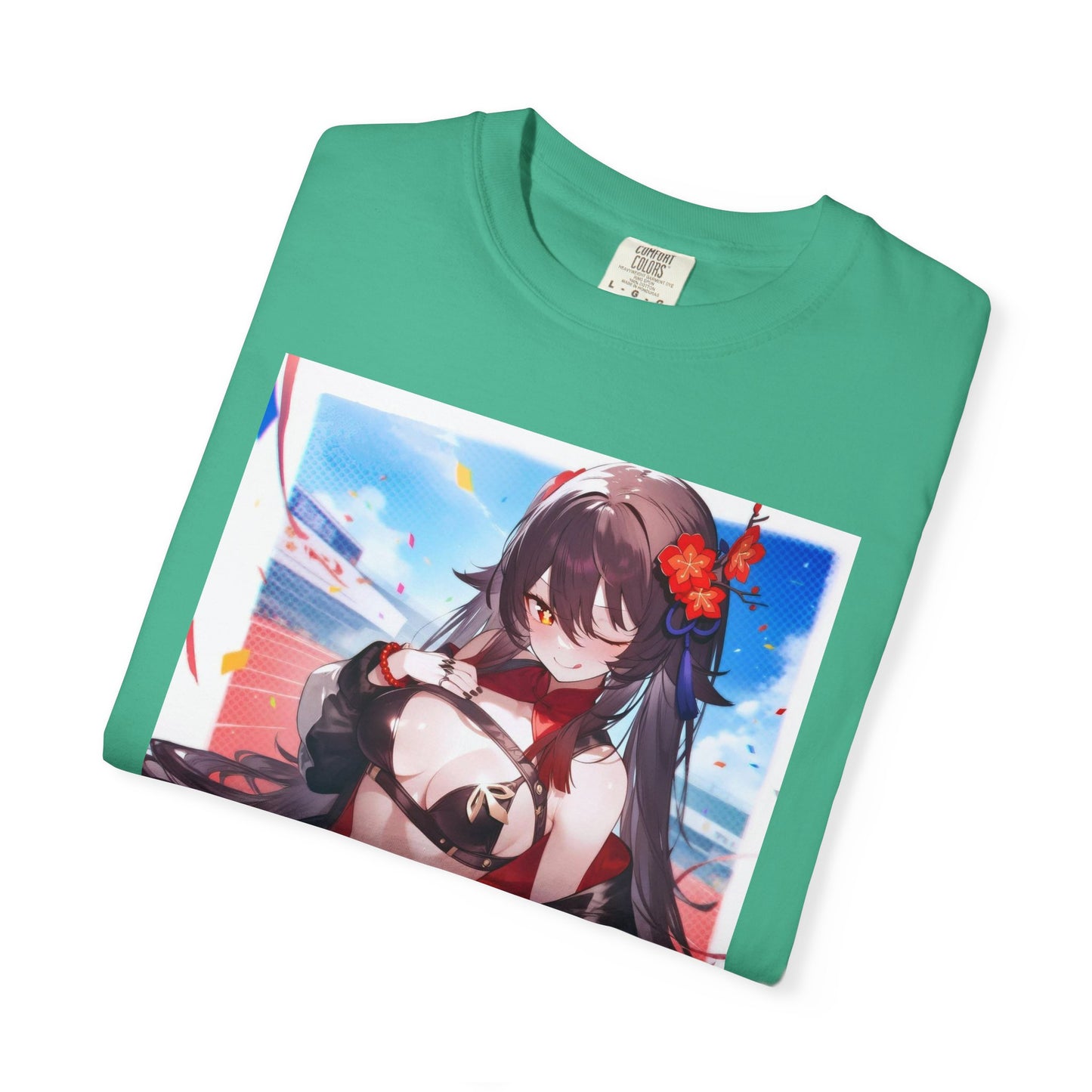 Anime-Inspired lewd type Garment-Dyed T-shirt, Perfect for Anime Fans, Casual Wear, Gift for Holidays, Unique Streetwear Look, Comfortable Summer Tee