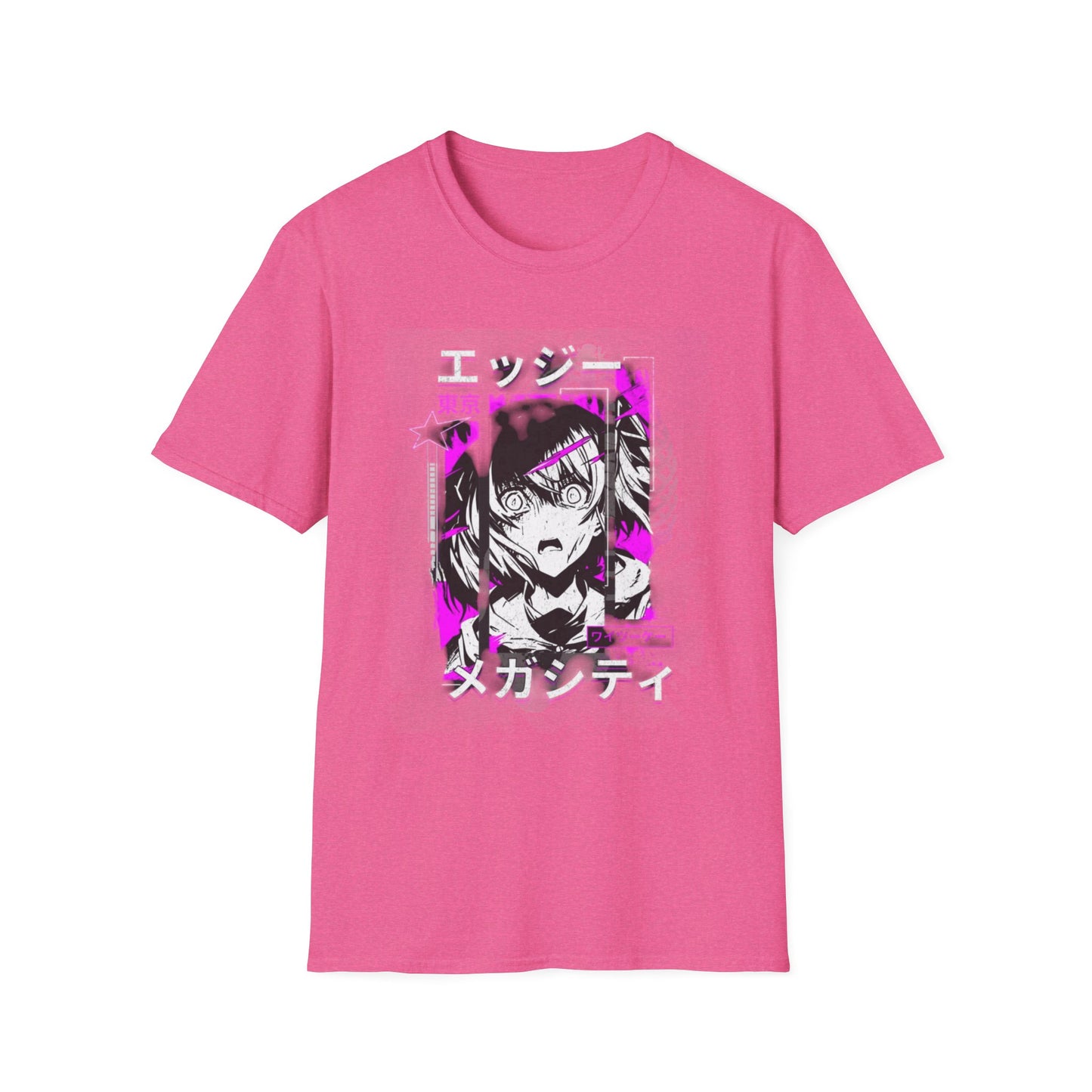 Anime Graphic T-Shirt, Unisex Softstyle Tee, Casual Wear, Gift for Anime Lovers, Cool Streetwear, Manga Inspired Apparel