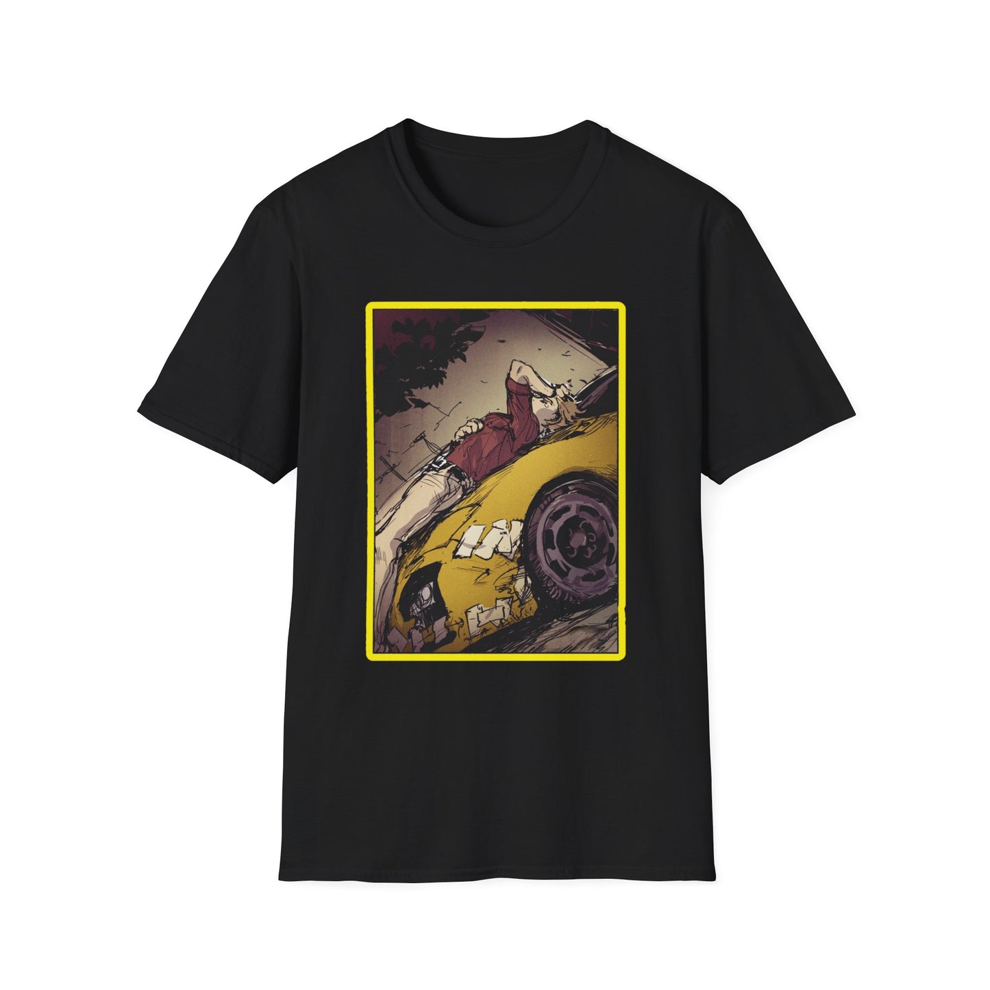 Retro Car Art initial D 11 Unisex Softstyle T-Shirt | Casual Fashion, Graphic Tee, Gift for Car Lovers, Streetwear, Vintage Aesthetic