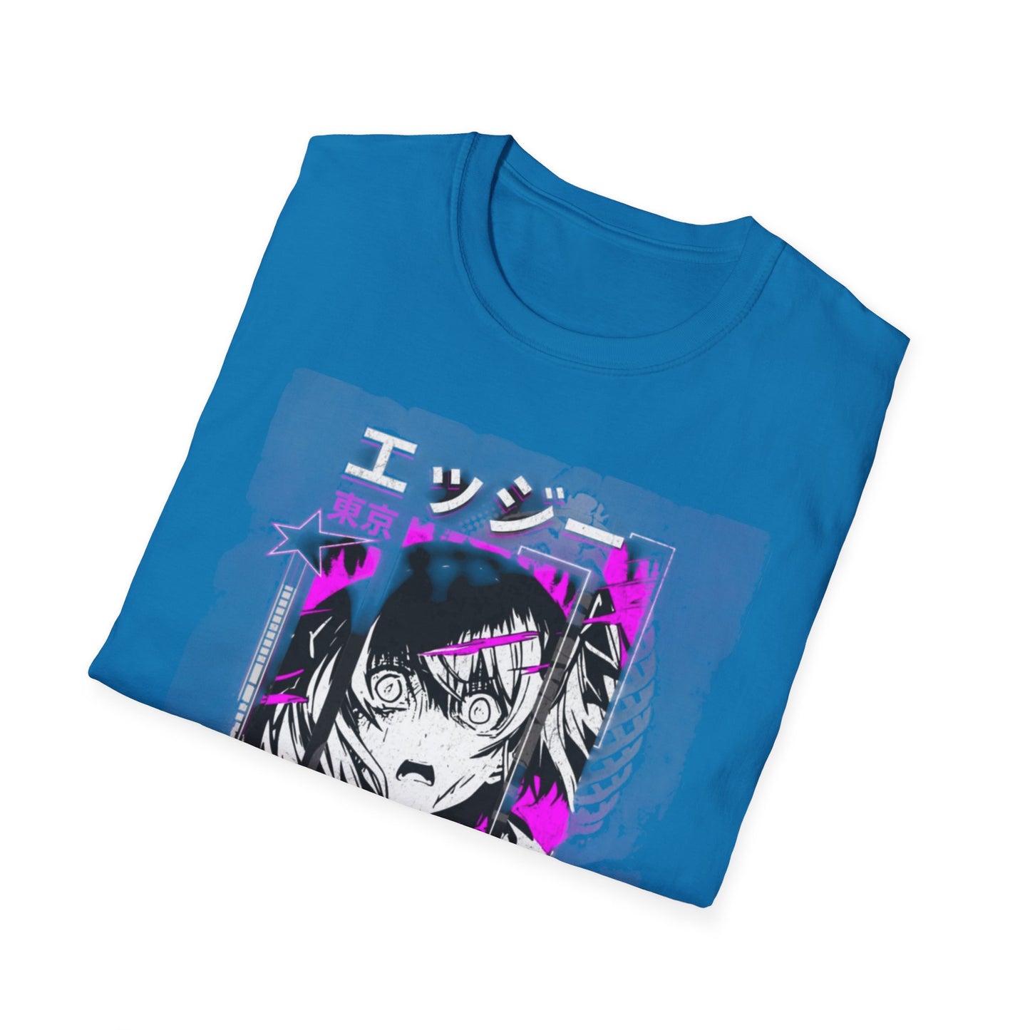 Anime Graphic T-Shirt, Unisex Softstyle Tee, Casual Wear, Gift for Anime Lovers, Cool Streetwear, Manga Inspired Apparel