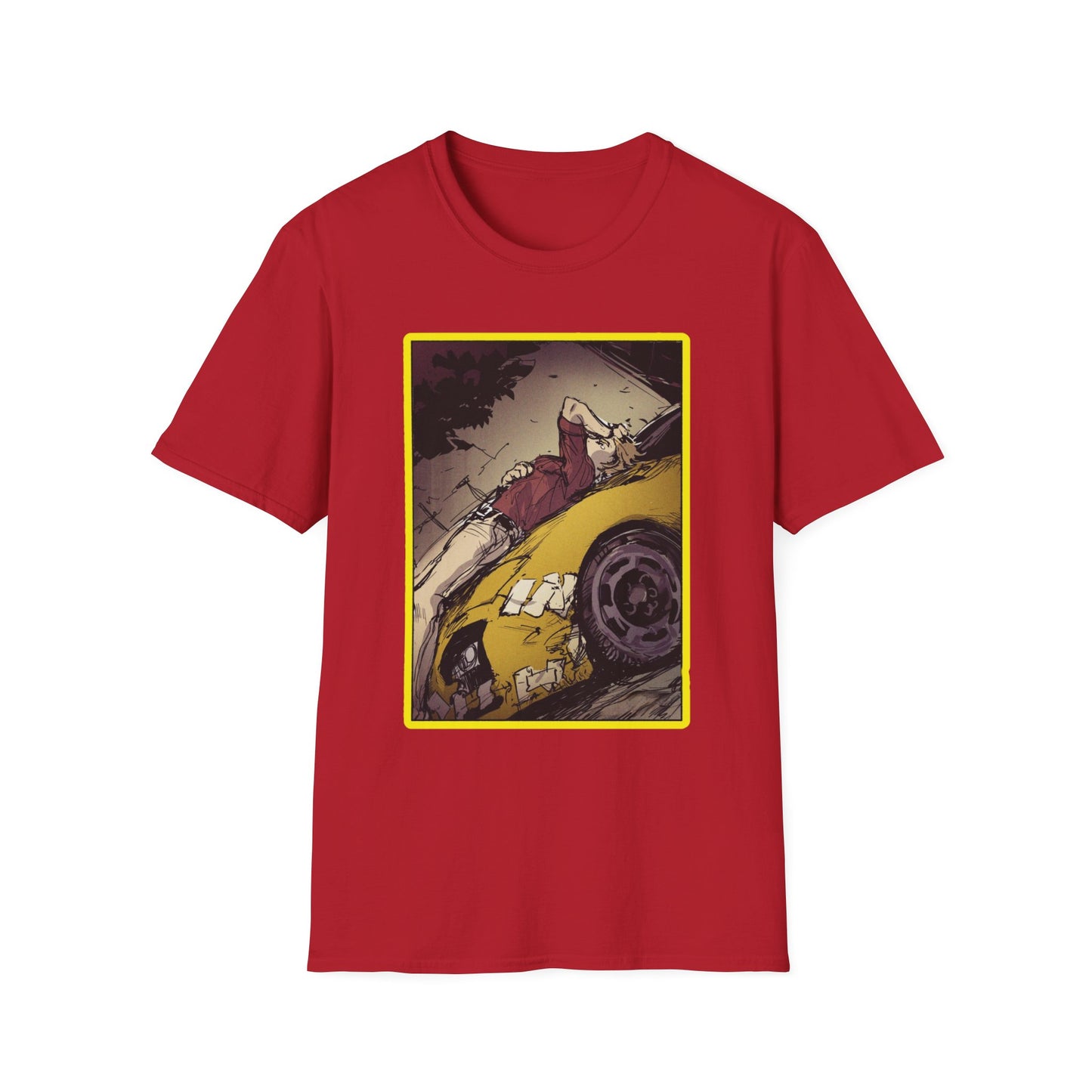Retro Car Art initial D 11 Unisex Softstyle T-Shirt | Casual Fashion, Graphic Tee, Gift for Car Lovers, Streetwear, Vintage Aesthetic