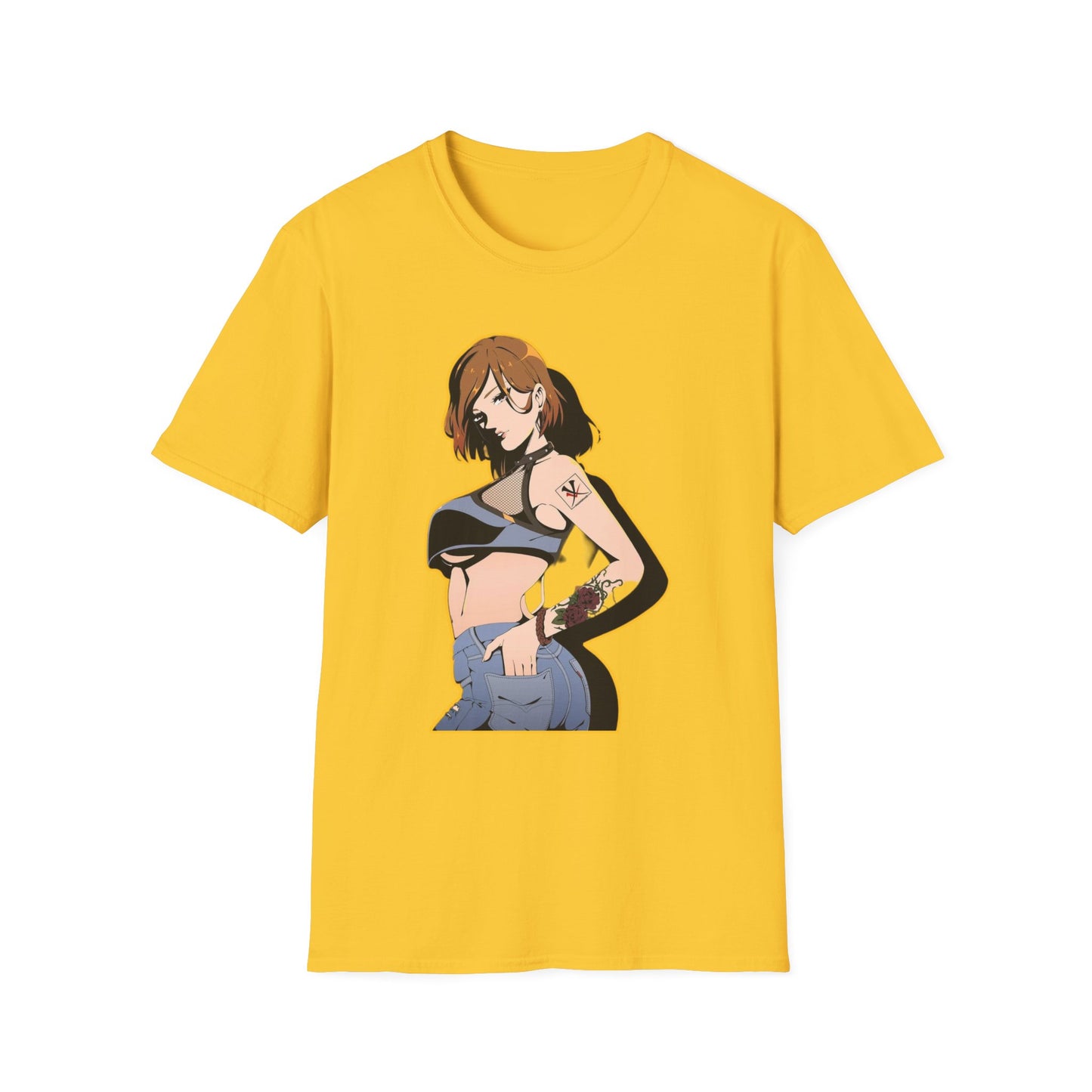 Chic Graphic one piece T-Shirt for Trendy Fashionistas, Unisex Softstyle Tee, Anime Art Apparel, Perfect Gift for Birthdays and Casual Outings