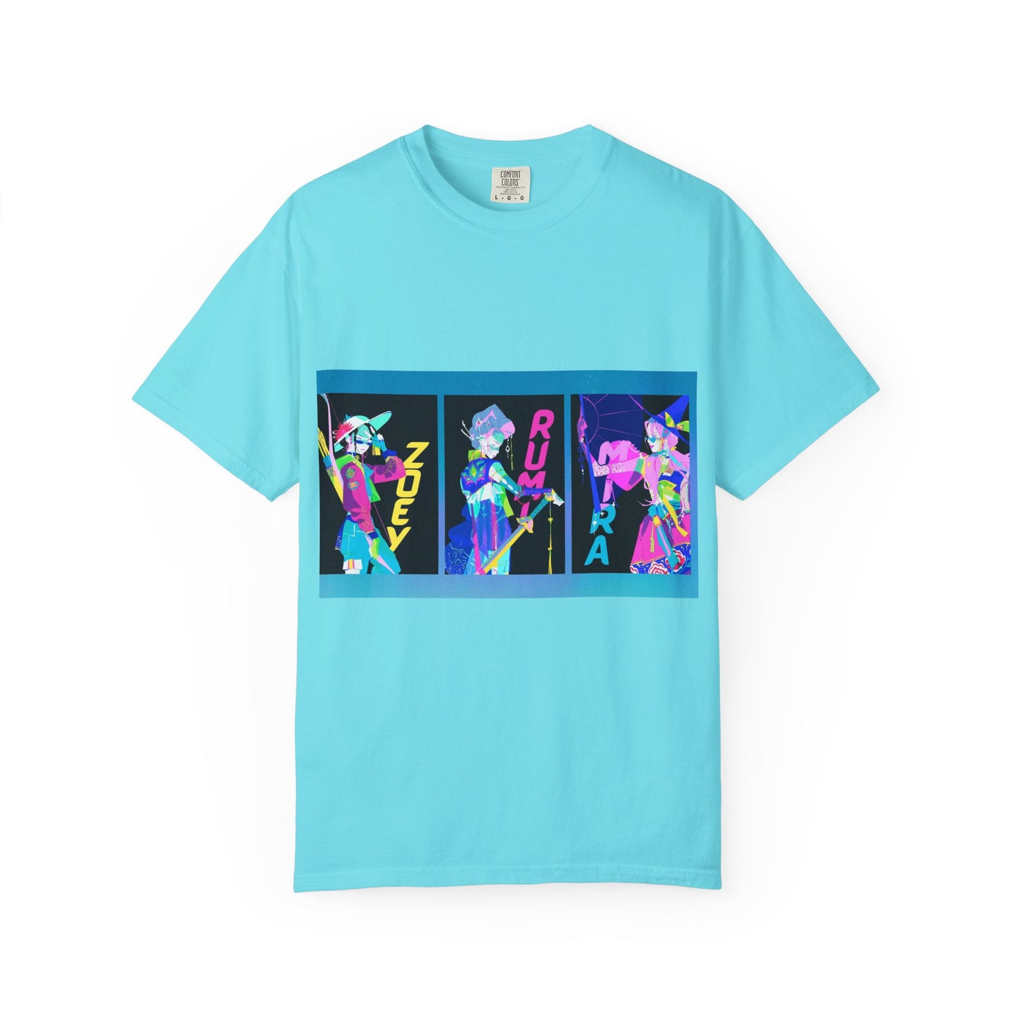 Anime-Inspired kpop Garment-Dyed T-shirt, Graphic Tee, Unisex Anime Shirt, Casual Wear, Gifts for Anime Lovers