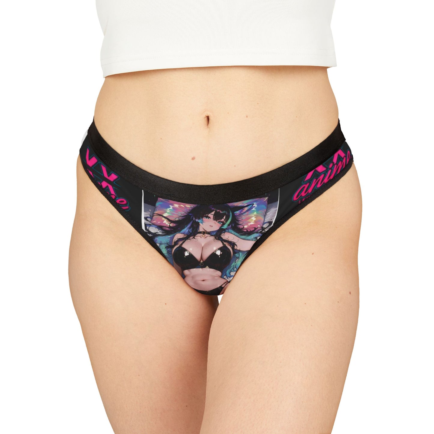 Anime Art Women's Thongs, Stylish Women's Underwear, AOP Print Panties for Fans, Comfortable Thongs, Gift for Anime Lovers