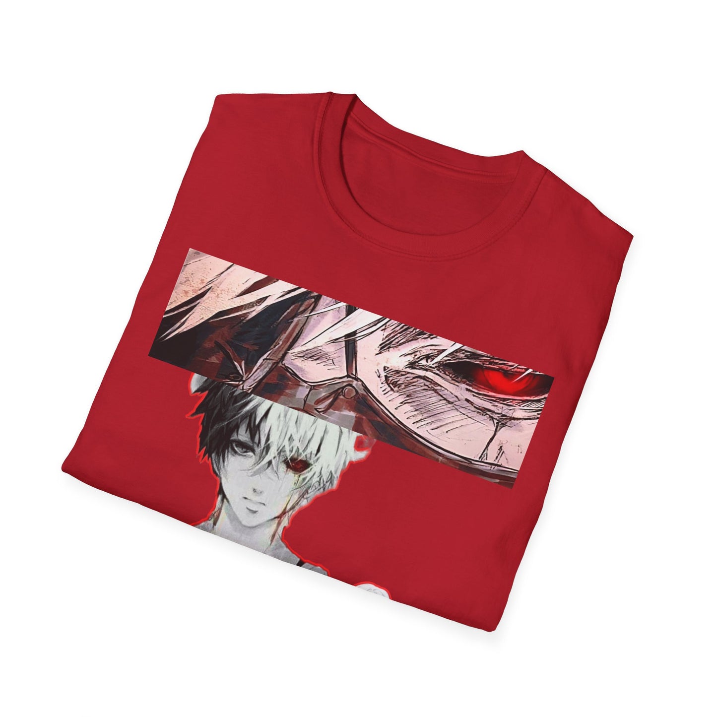 Anime-Inspired Graphic tokyo ghoul styleT-Shirt for Fans, Casual Wear, Birthday Gift, Unisex Softstyle Tee, Perfect for Conventions, Manga Enthusiasts