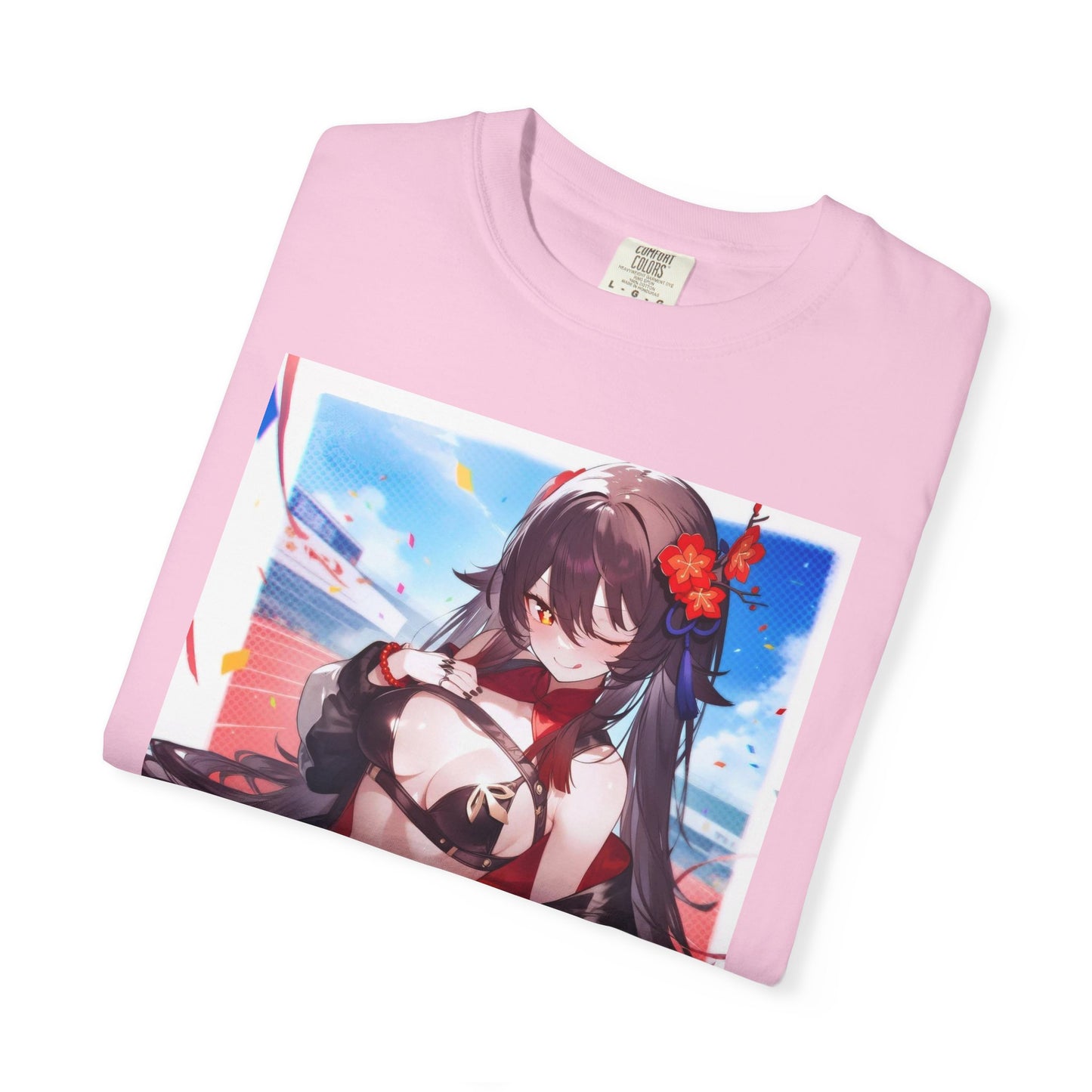 Anime-Inspired lewd type Garment-Dyed T-shirt, Perfect for Anime Fans, Casual Wear, Gift for Holidays, Unique Streetwear Look, Comfortable Summer Tee
