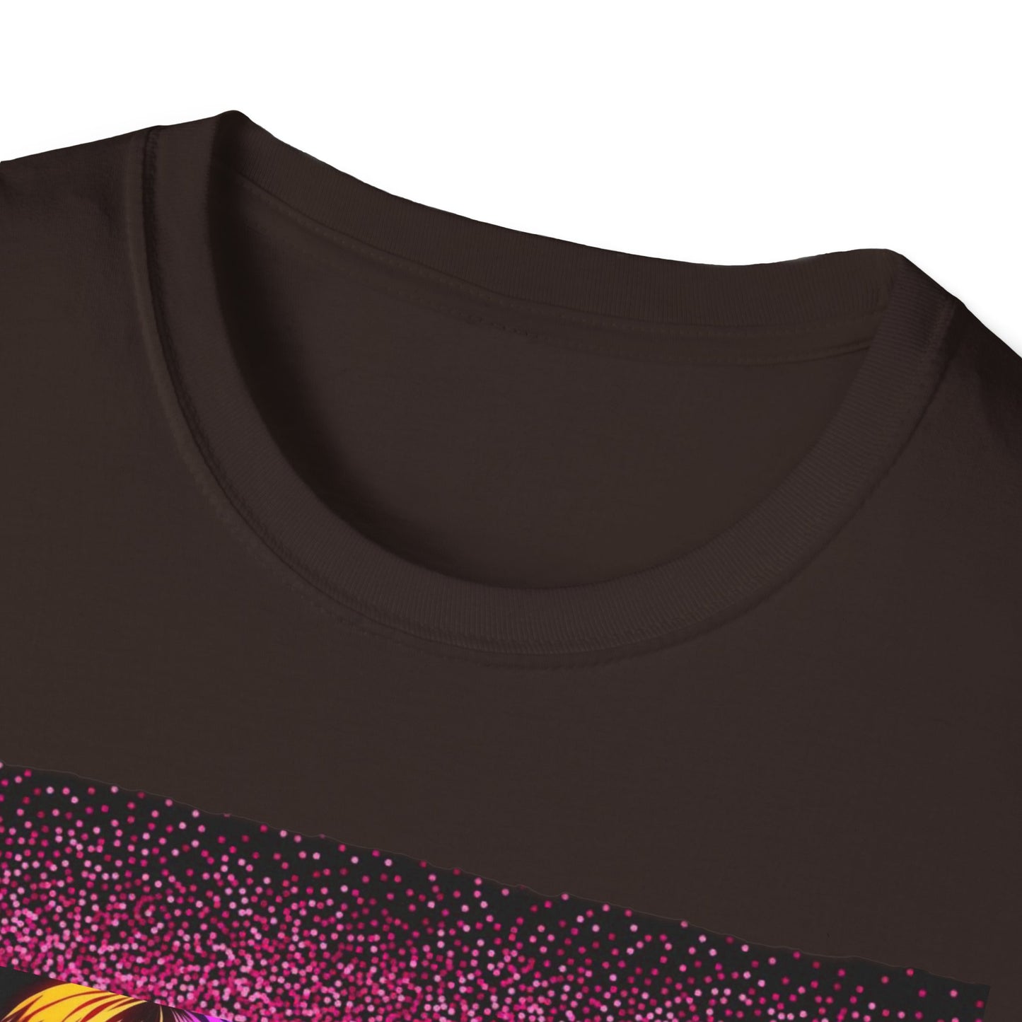 Dn Vibrant Graphic Tee: Unisex Softstyle T-Shirt, Retro Art Shirt, Casual Wear, Gift for Anime Lovers, Statement T-Shirt