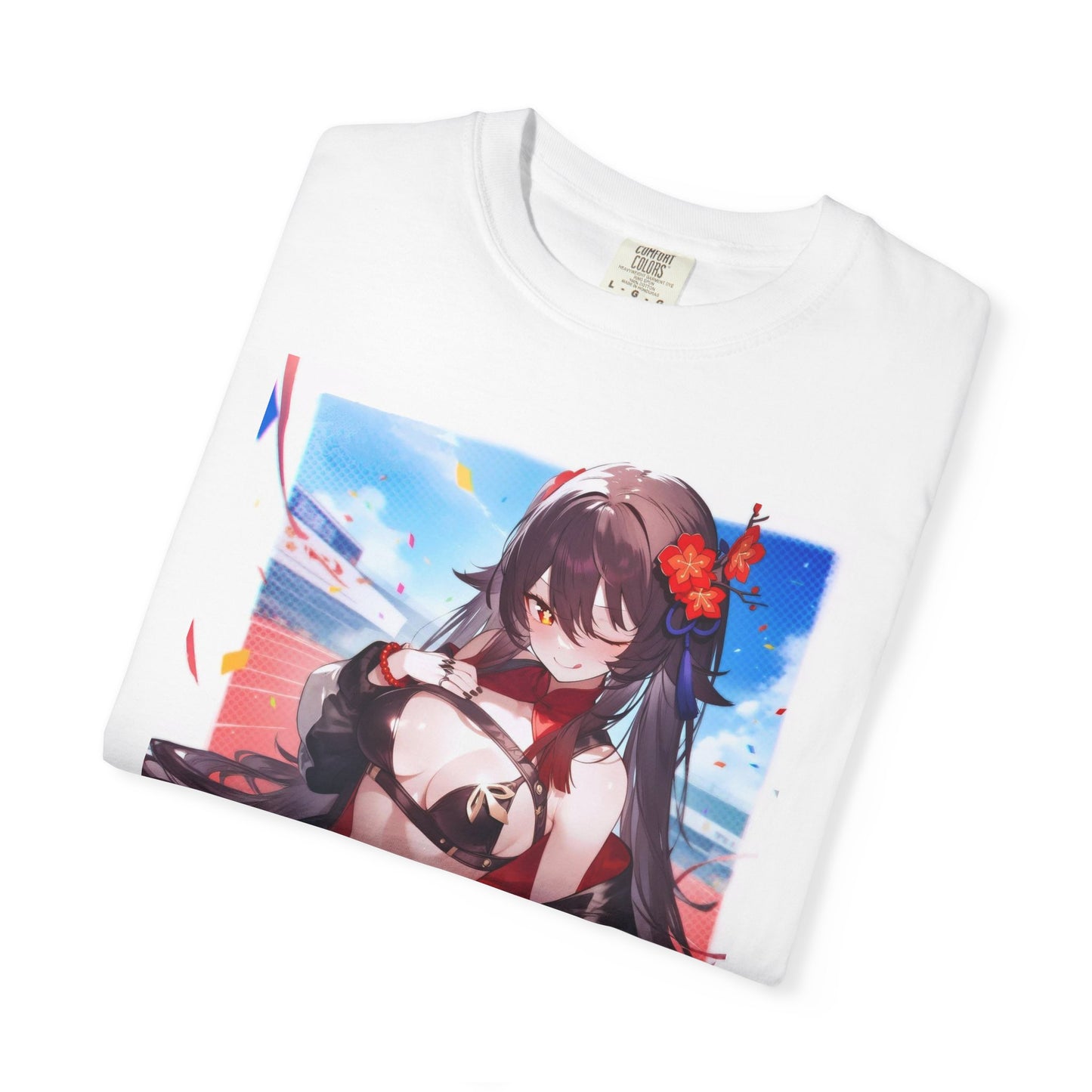 Anime-Inspired lewd type Garment-Dyed T-shirt, Perfect for Anime Fans, Casual Wear, Gift for Holidays, Unique Streetwear Look, Comfortable Summer Tee