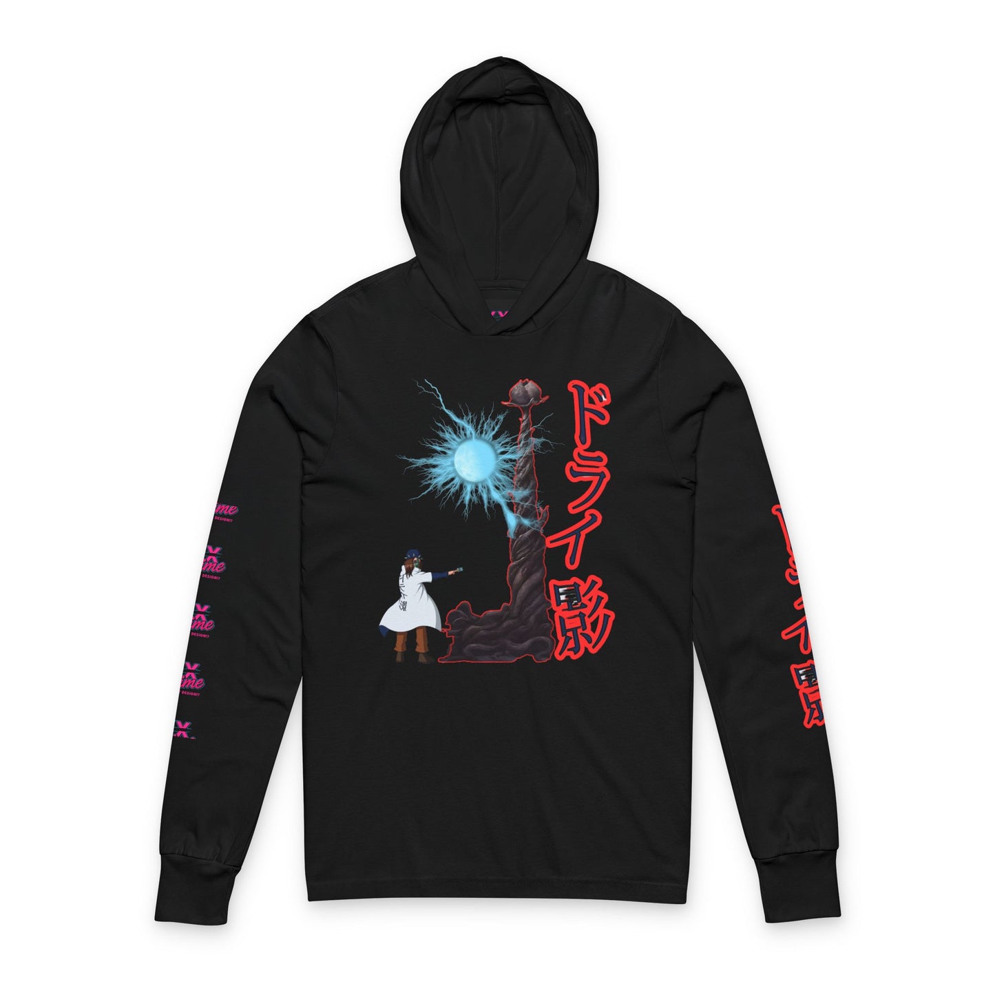 Anime-Inspired drykage Unisex Hooded Long Sleeve Tee, Graphic Tee, Streetwear, Casual Wear, Gift for Anime Lovers