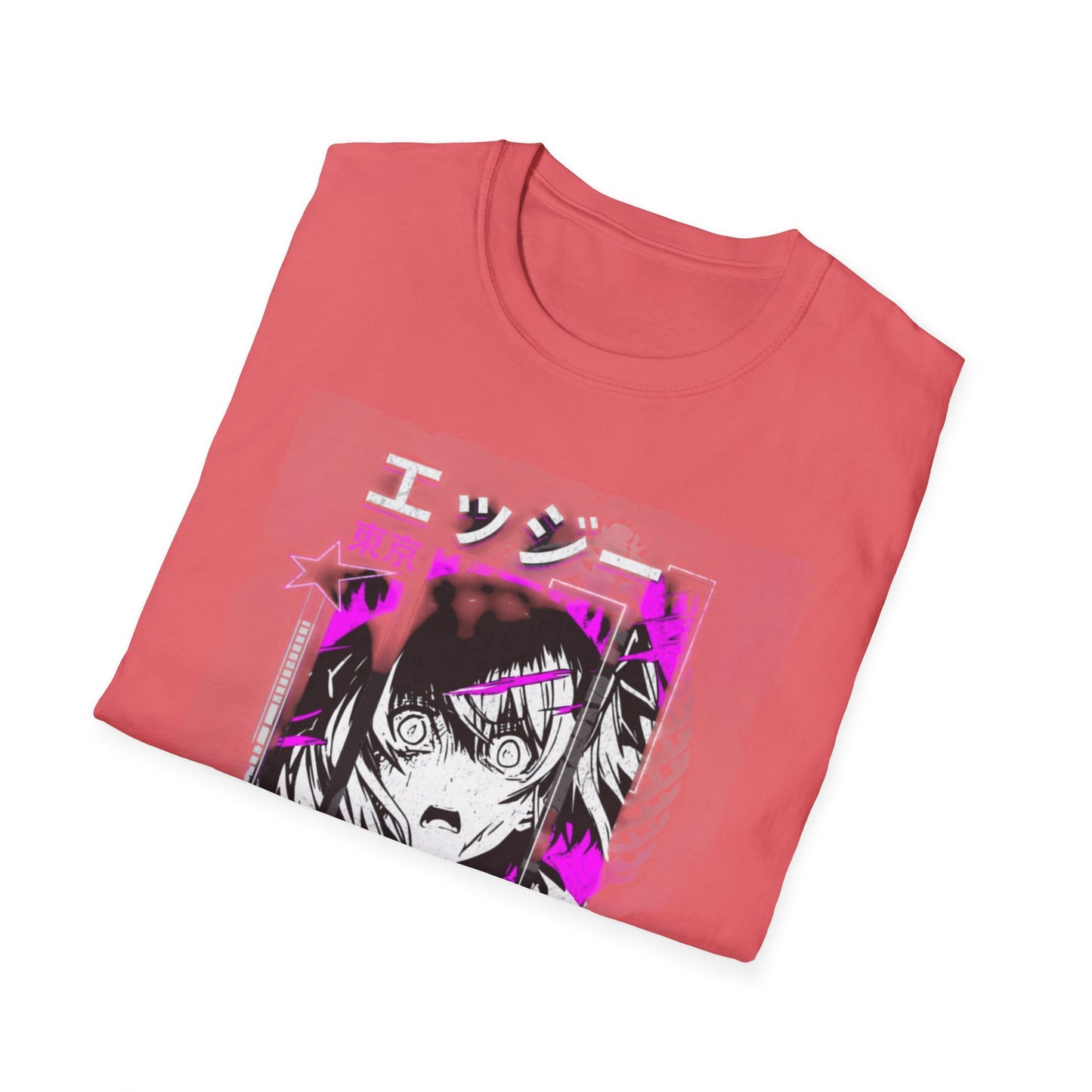 Anime Graphic T-Shirt, Unisex Softstyle Tee, Casual Wear, Gift for Anime Lovers, Cool Streetwear, Manga Inspired Apparel