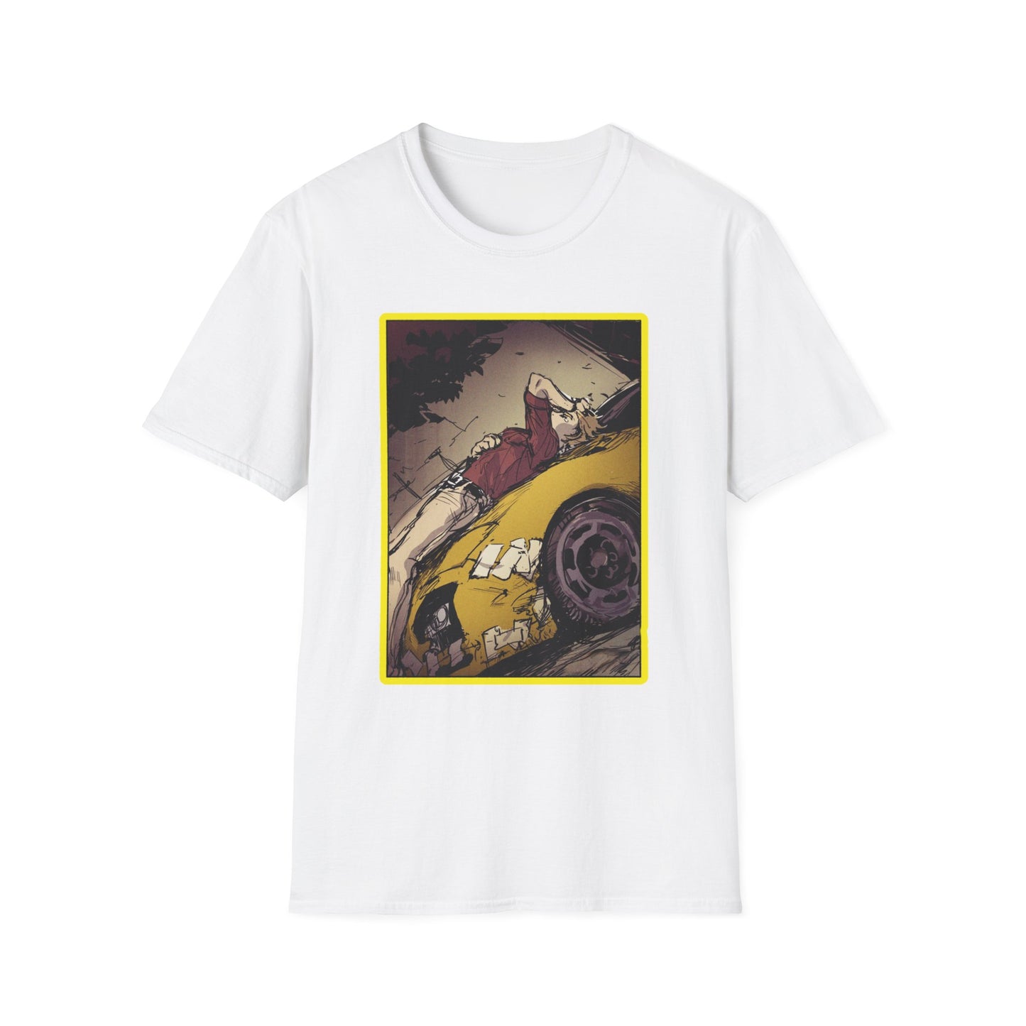 Retro Car Art initial D 11 Unisex Softstyle T-Shirt | Casual Fashion, Graphic Tee, Gift for Car Lovers, Streetwear, Vintage Aesthetic