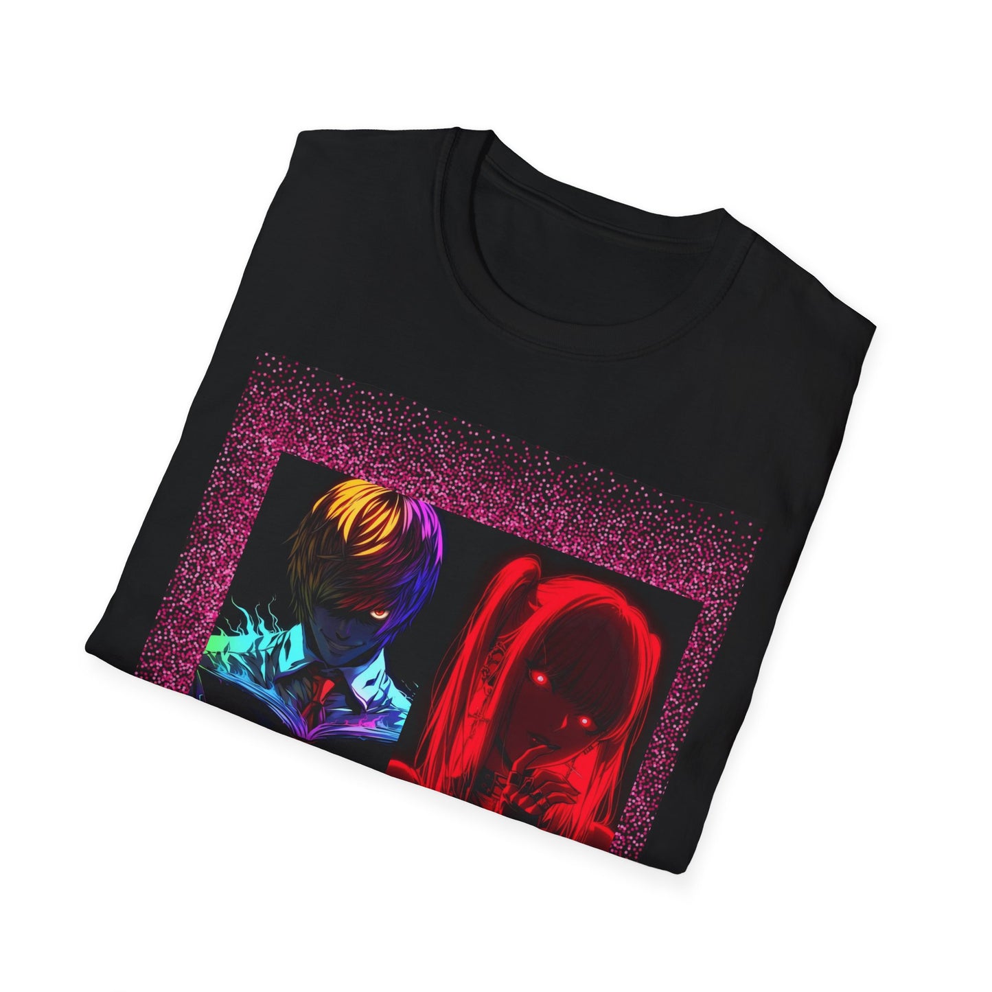 Dn Vibrant Graphic Tee: Unisex Softstyle T-Shirt, Retro Art Shirt, Casual Wear, Gift for Anime Lovers, Statement T-Shirt