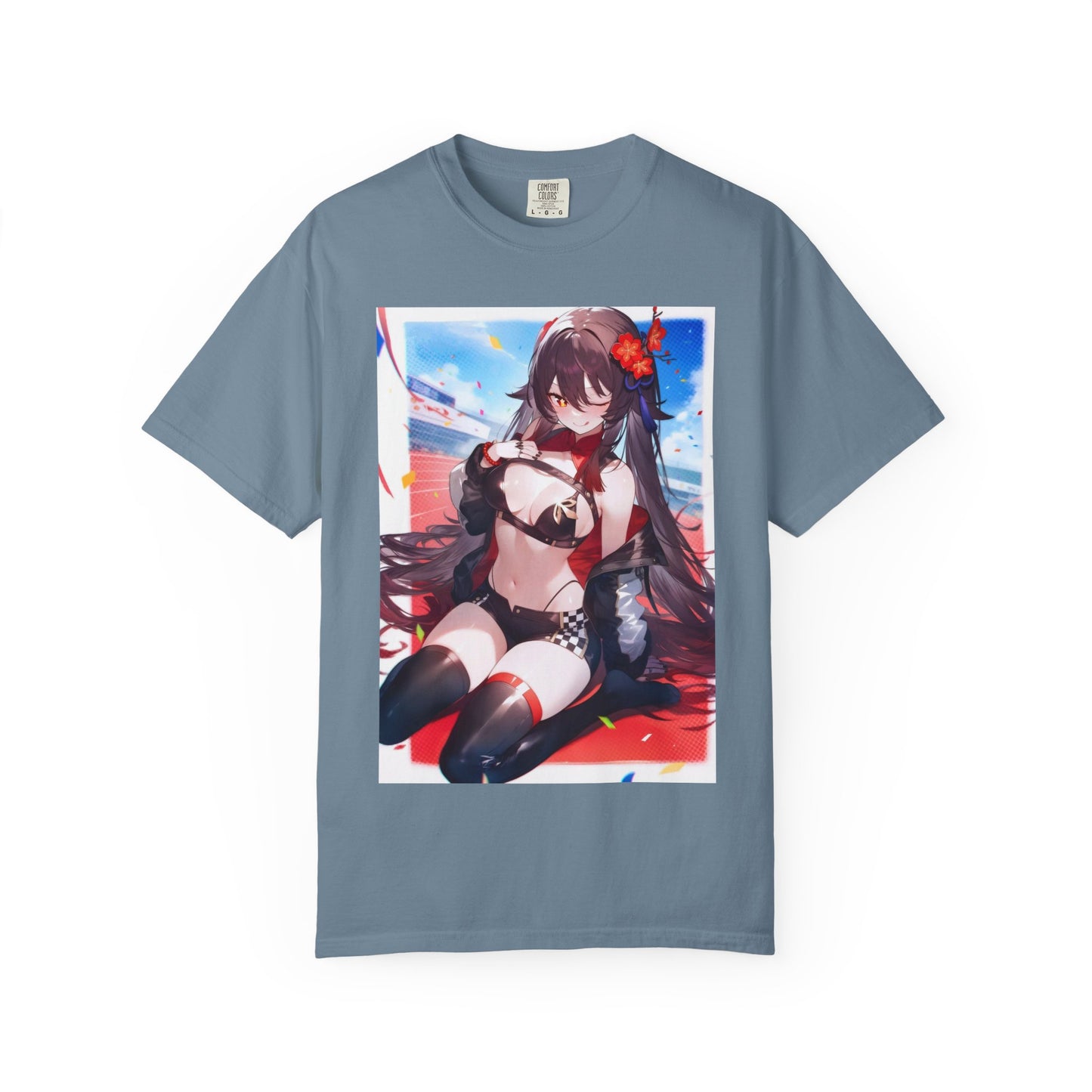 Anime-Inspired lewd type Garment-Dyed T-shirt, Perfect for Anime Fans, Casual Wear, Gift for Holidays, Unique Streetwear Look, Comfortable Summer Tee