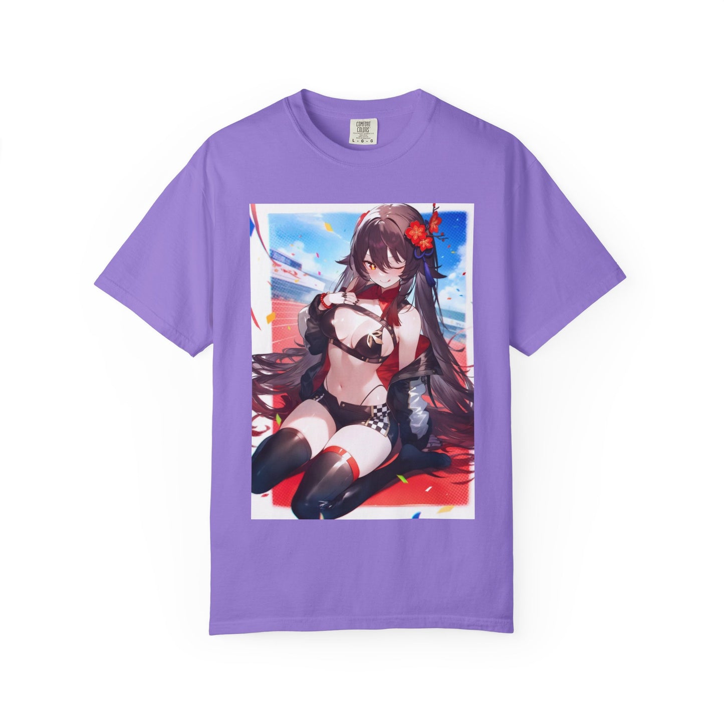 Anime-Inspired lewd type Garment-Dyed T-shirt, Perfect for Anime Fans, Casual Wear, Gift for Holidays, Unique Streetwear Look, Comfortable Summer Tee