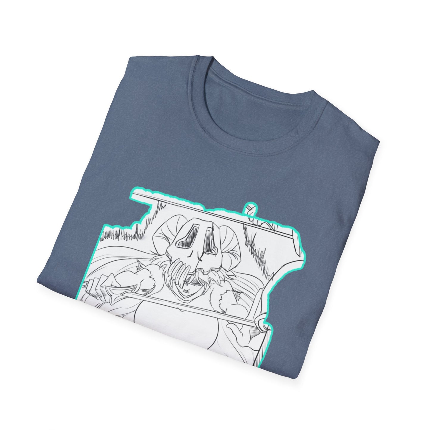 Chill Vibes Graphic bleach 6 Tee - Skeleton Art Design, Unisex Softstyle T-Shirt for Casual Wear, Gift for Horror Fans, Cool Summer Shirt