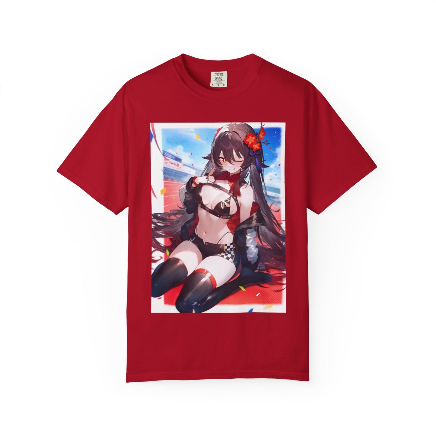 Anime-Inspired lewd type Garment-Dyed T-shirt, Perfect for Anime Fans, Casual Wear, Gift for Holidays, Unique Streetwear Look, Comfortable Summer Tee