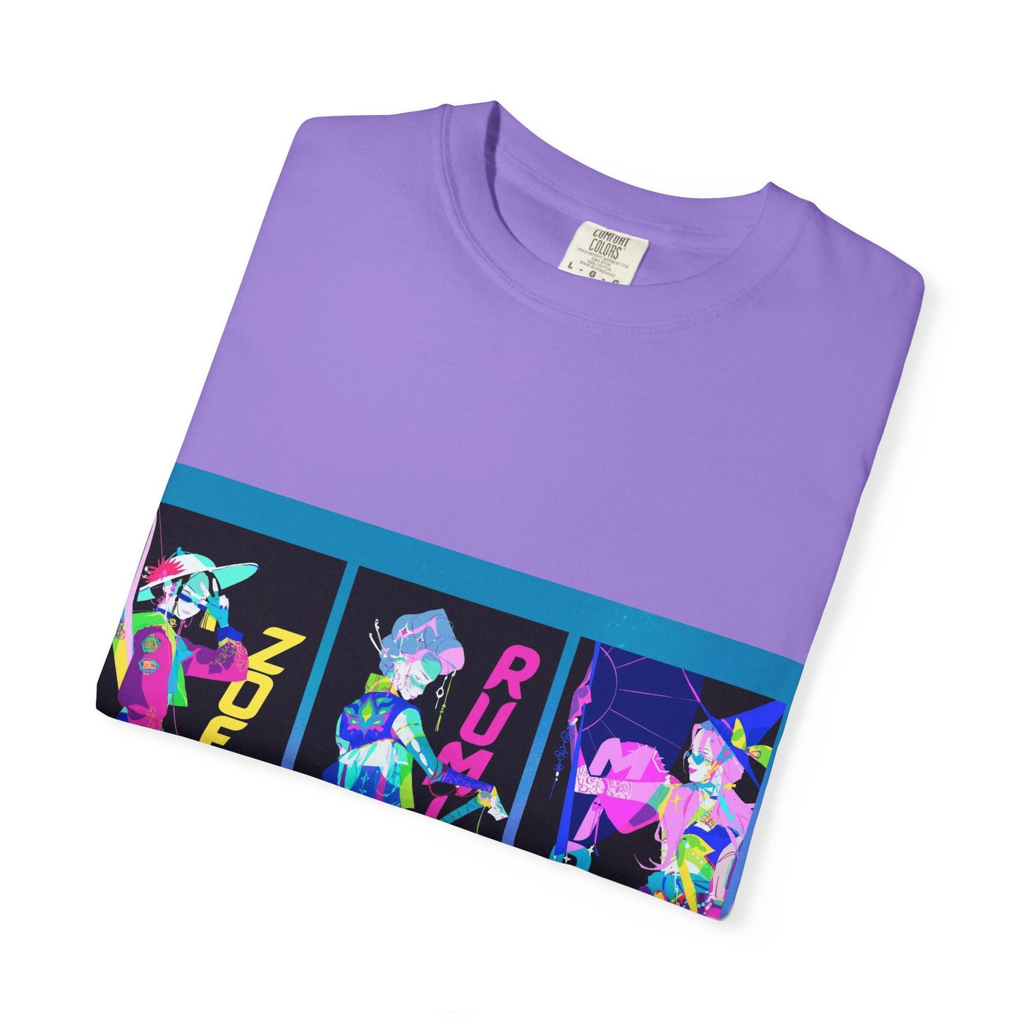Anime-Inspired kpop Garment-Dyed T-shirt, Graphic Tee, Unisex Anime Shirt, Casual Wear, Gifts for Anime Lovers